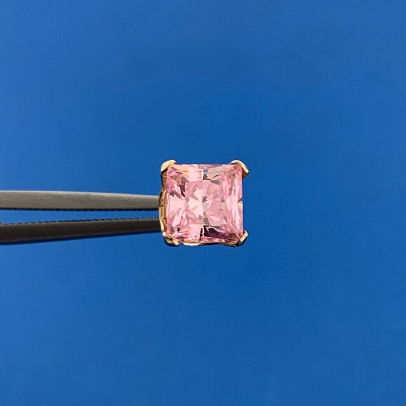 Jacmel Mauritius JCM 14K Yellow Gold Pink Cubic Zirconia Statement Stud Earrings