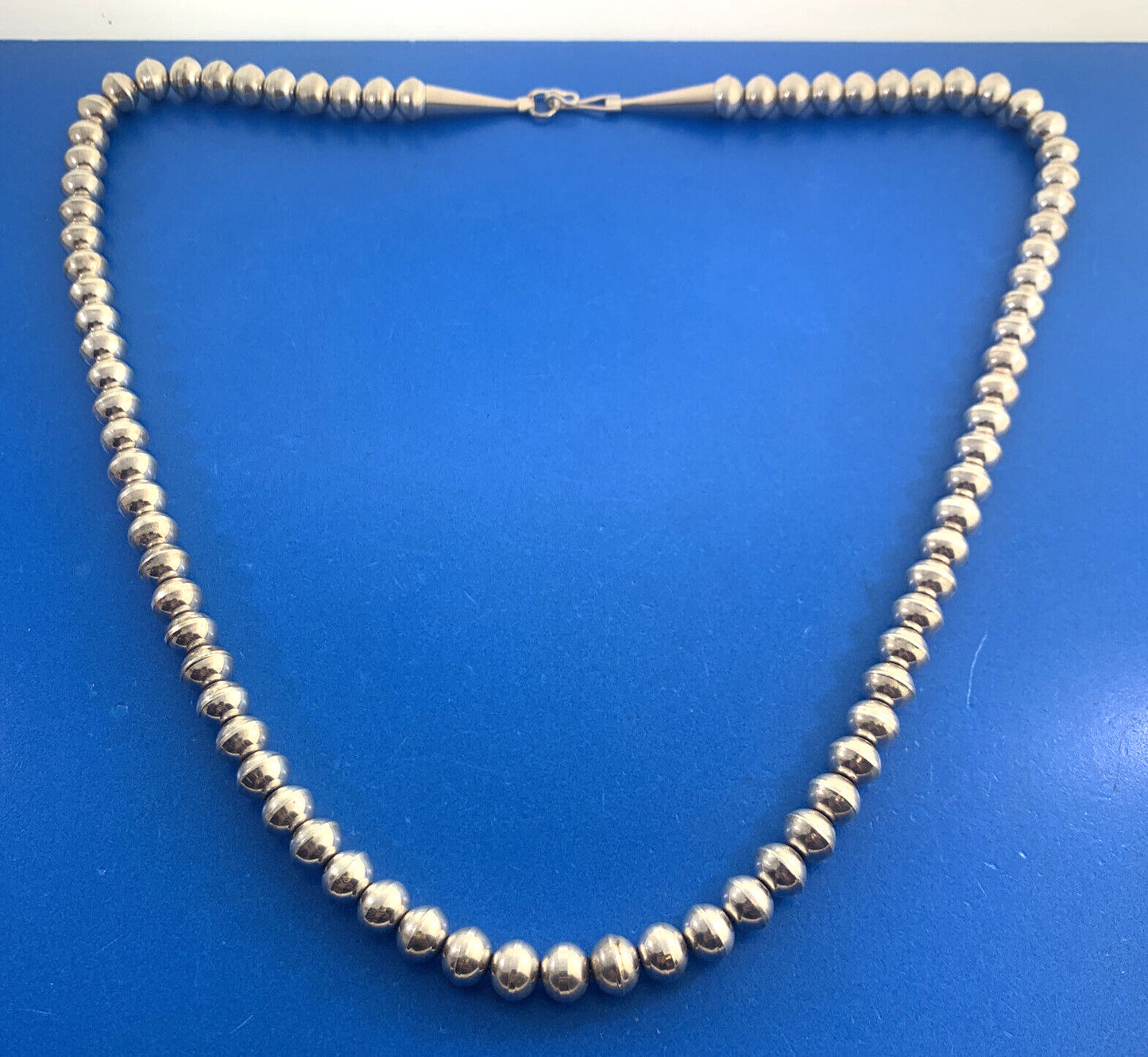 Native American Southwest 925 Sterling Silver Beaded Statement Necklace