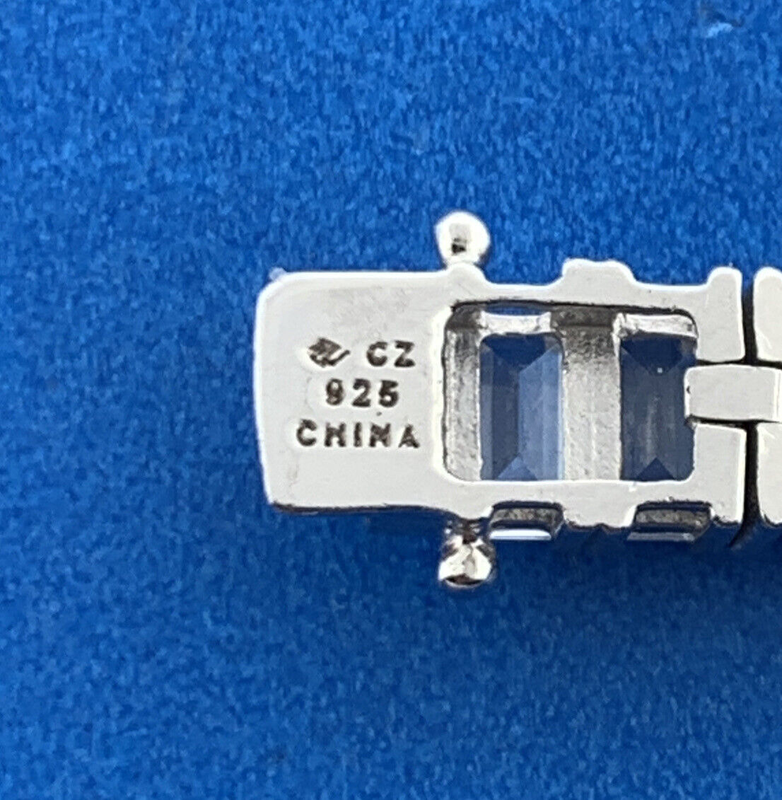 925 Sterling Silver Rectangle Cubic Zirconia Statement Tennis Bracelet