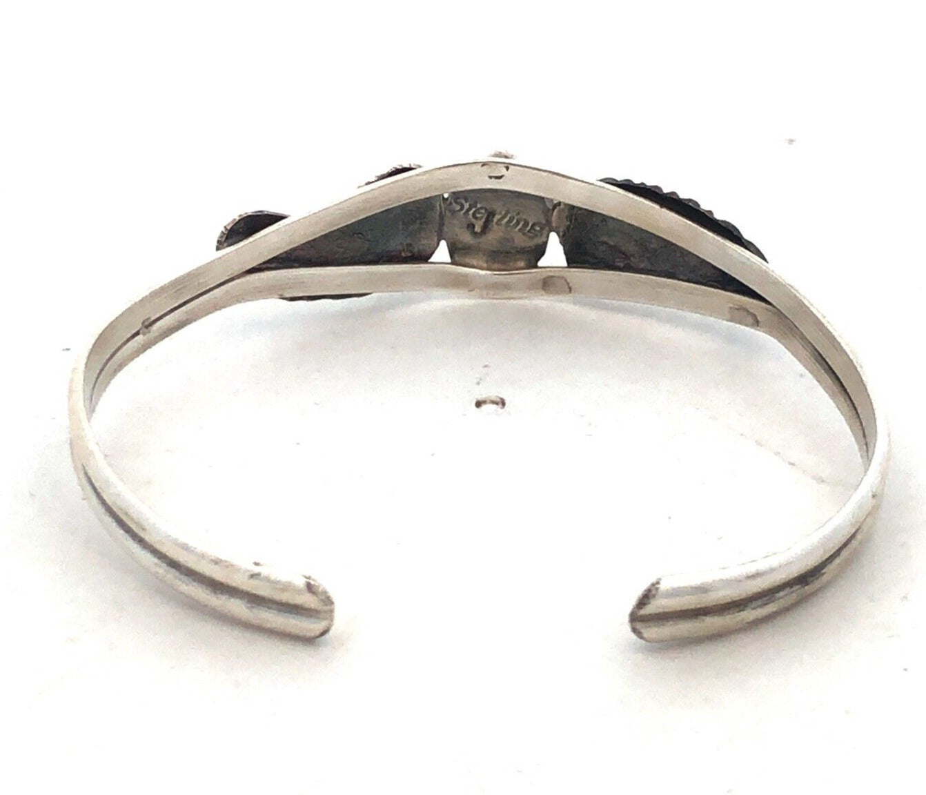 Native American Jacquelin 925 Sterling Silver Turquoise Child Cuff Bracelet