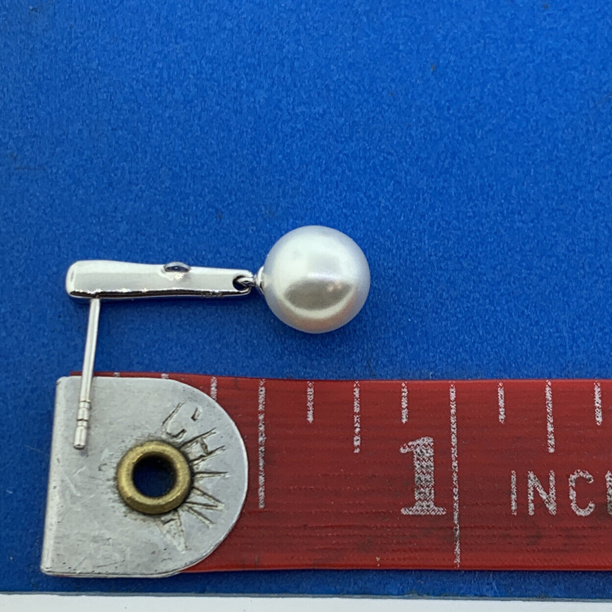 Modernist 14K White Gold Pearl Cubic Zirconia Dangle Drop Stud Earrings