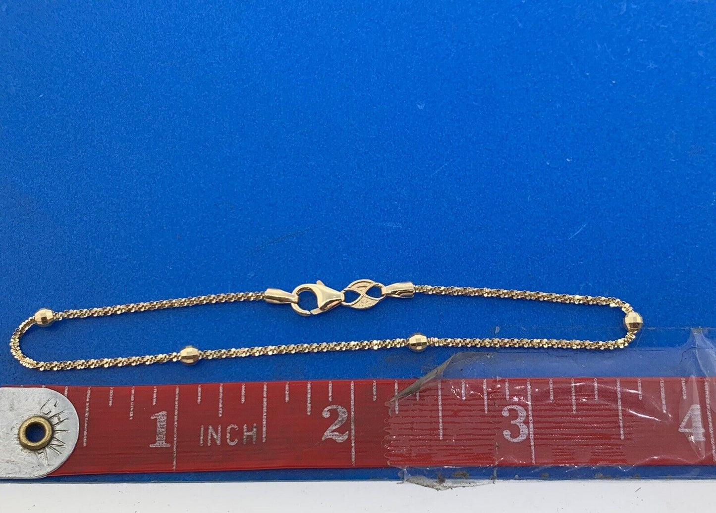 14K Yellow Gold Italy Fancy Cut Disco Ball Station Bracelet