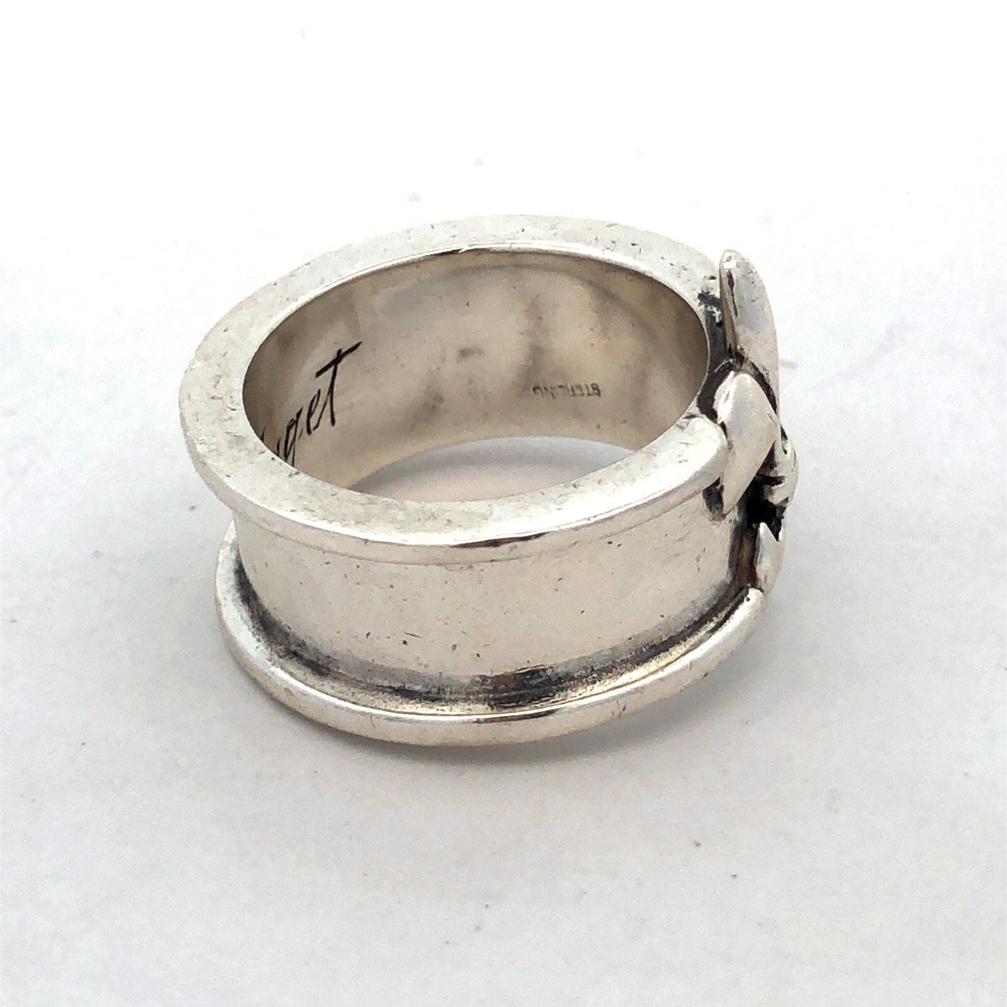 925 Sterling Silver Mignon Faget Louisiana Coll Fleur De Lis Wide Band Ring
