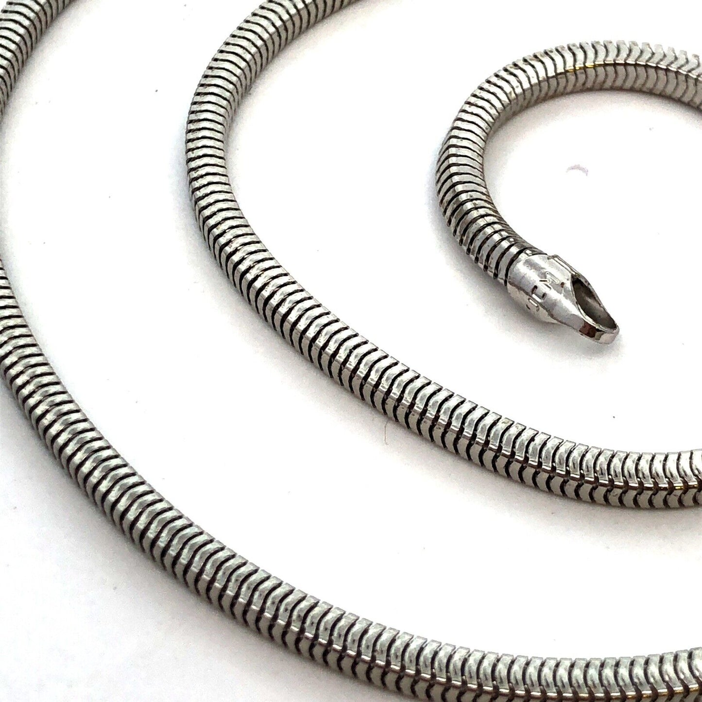 Designer Jacmel Mauritius JCM 925 Sterling Silver Square Snake Chain Necklace