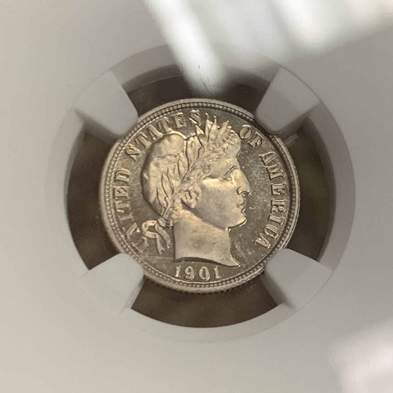 1901 P Proof Silver Barber Dime Better Philadelphia Mint NGC PF65 Cameo Coin