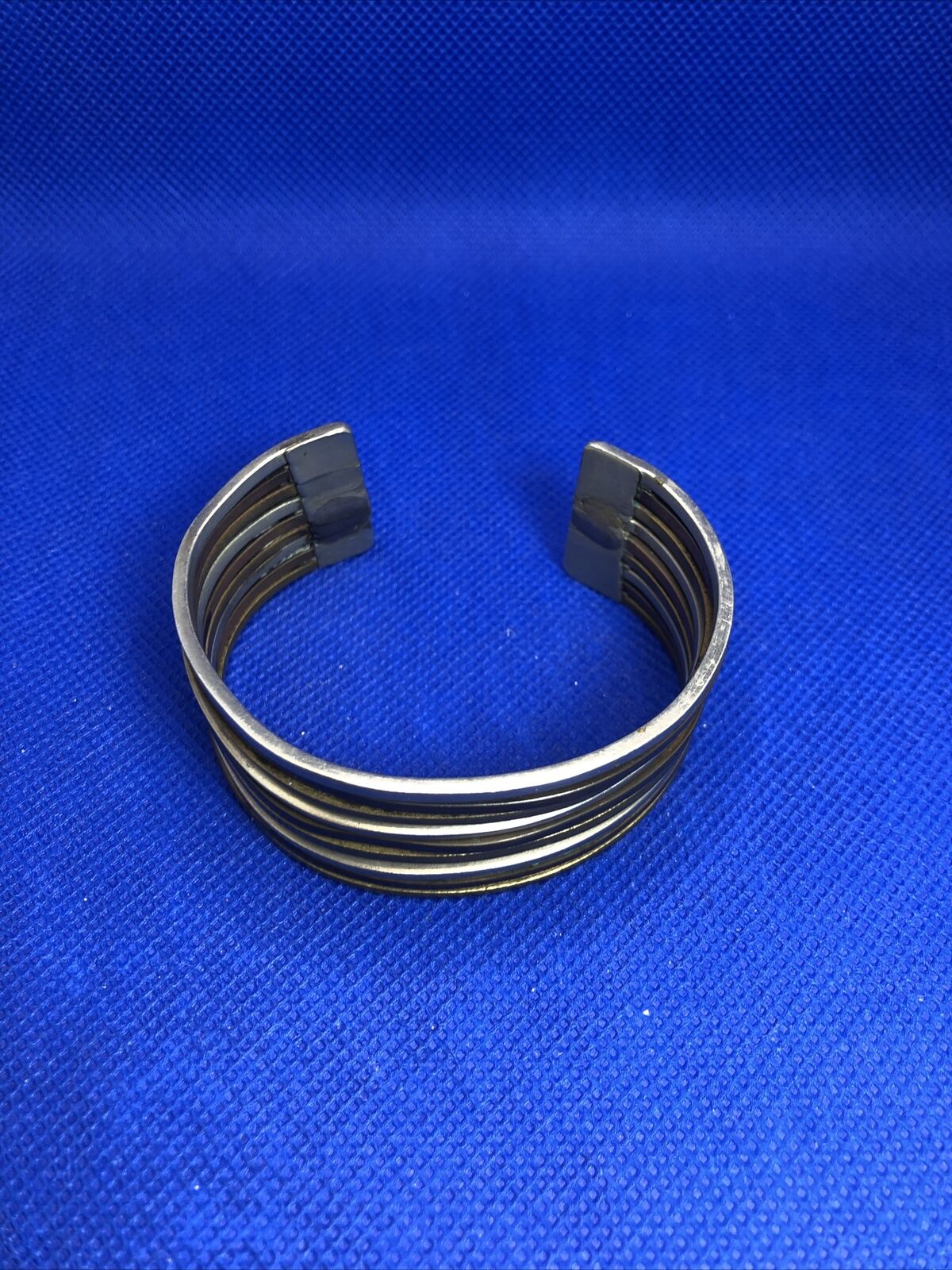 1980's Brass Copper Silver Tone Lot Twenty Bangle And Statement Cuff Bracelets