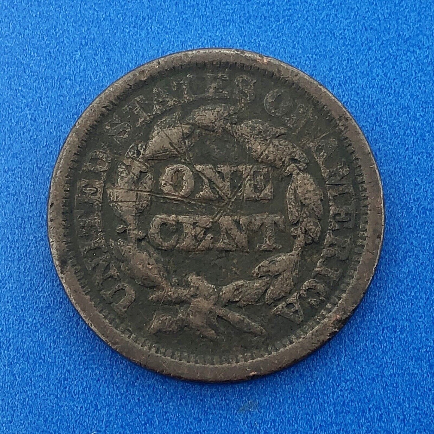 1845 Braided Hair Large Cent 1c Penny Philadelphia Mint Early American Copper