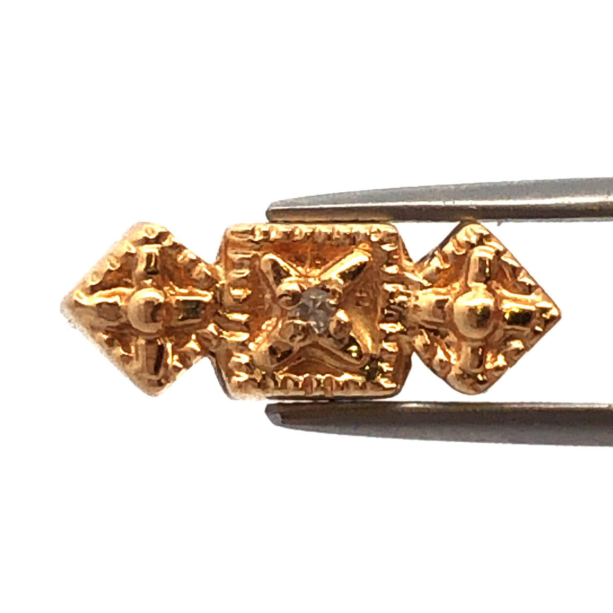 Robert KIein KLJCI 14K Yellow Gold Diamond Accented Slide Bracelet Spacer Charm