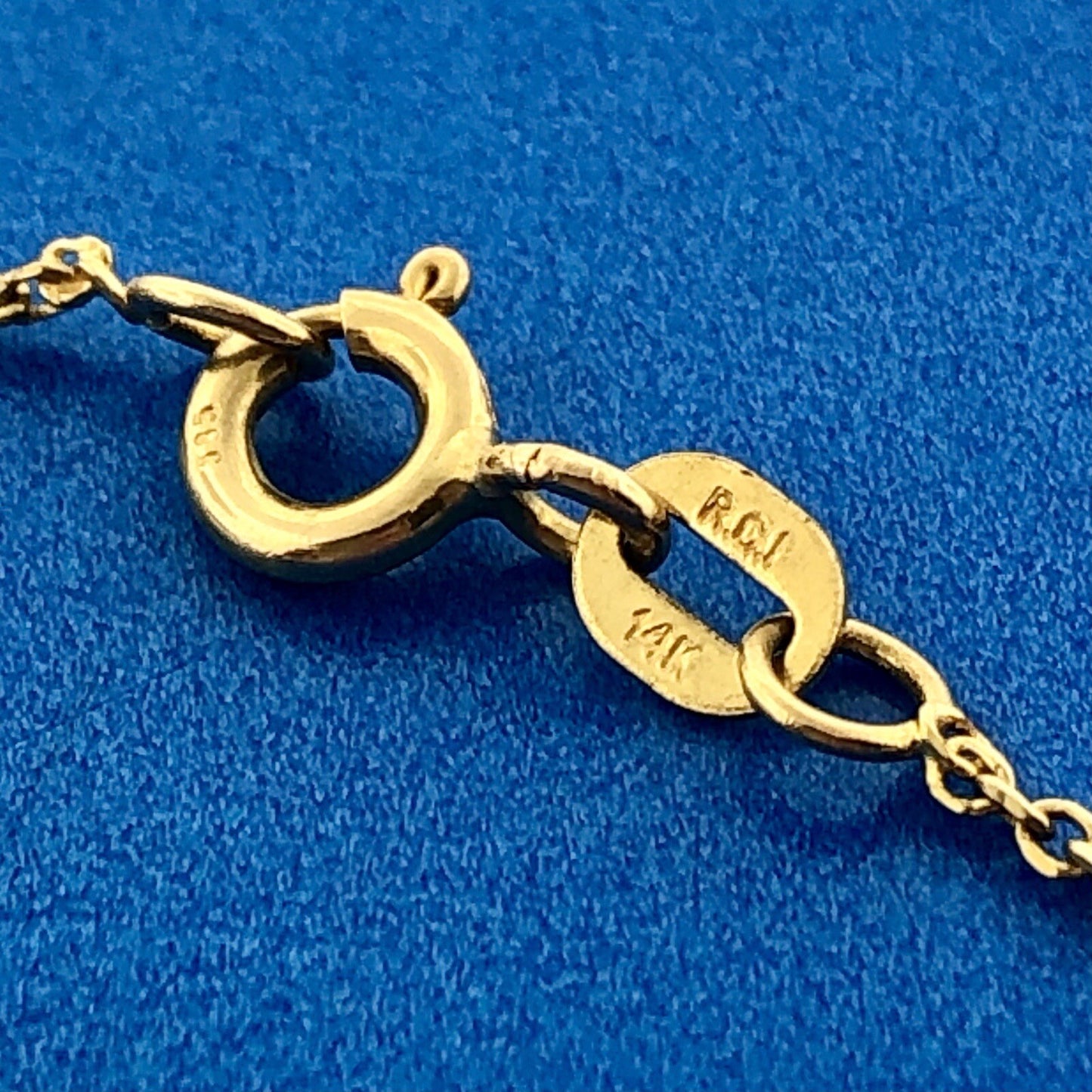 Designer RCI 14K Yellow Gold Cultured Pearl Station Necklace