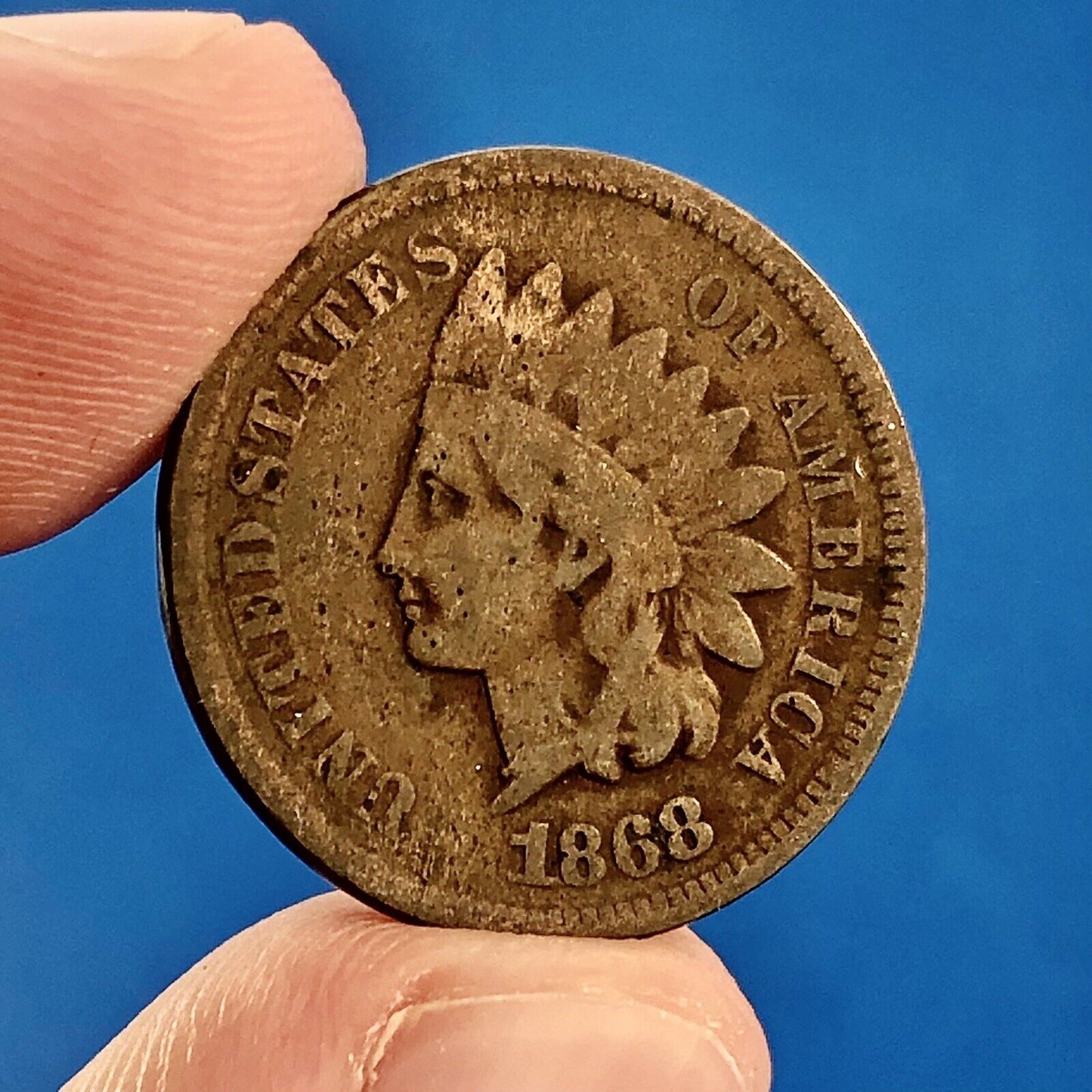 1868 P Indian Head One Cent Penny Type 3 Bronze Better Key Philadelphia Coin