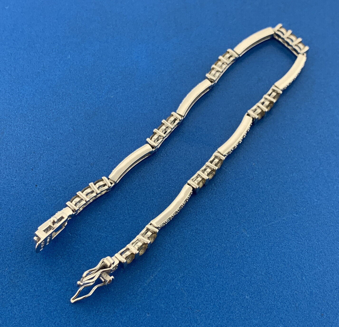 Designer 925 Sterling Silver Citrine Diamond November Occasion Tennis Bracelet