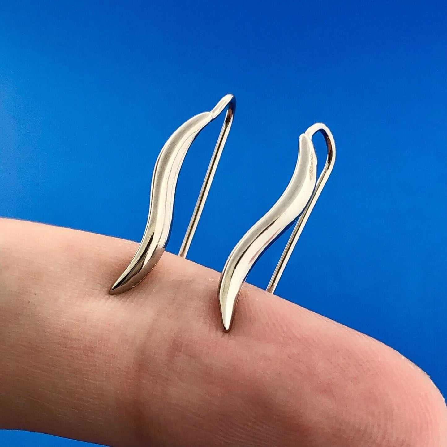 Vintage Silpada 925 Sterling Silver Italian Horn Good Luck Earring Slides