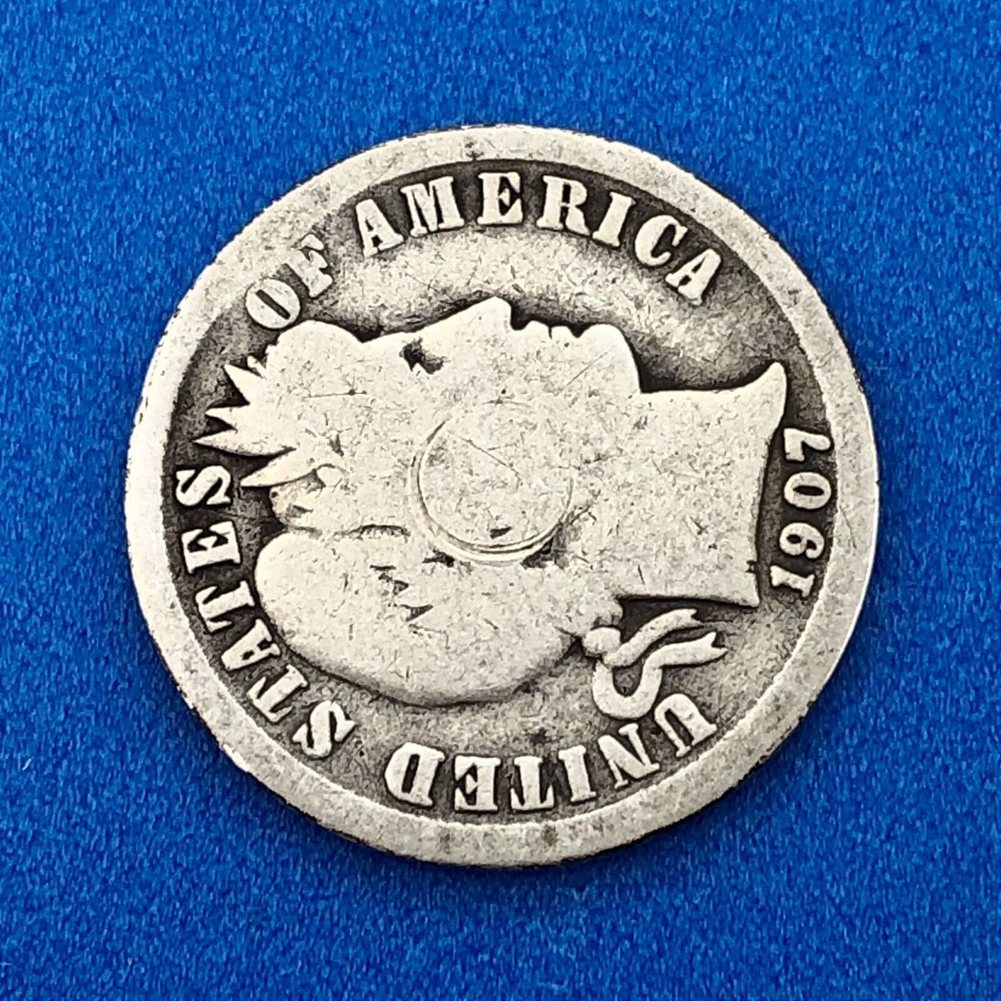 1907 O Barber Silver Dime $.10 Better Rare Scarce Key New Orleans Mint Coin