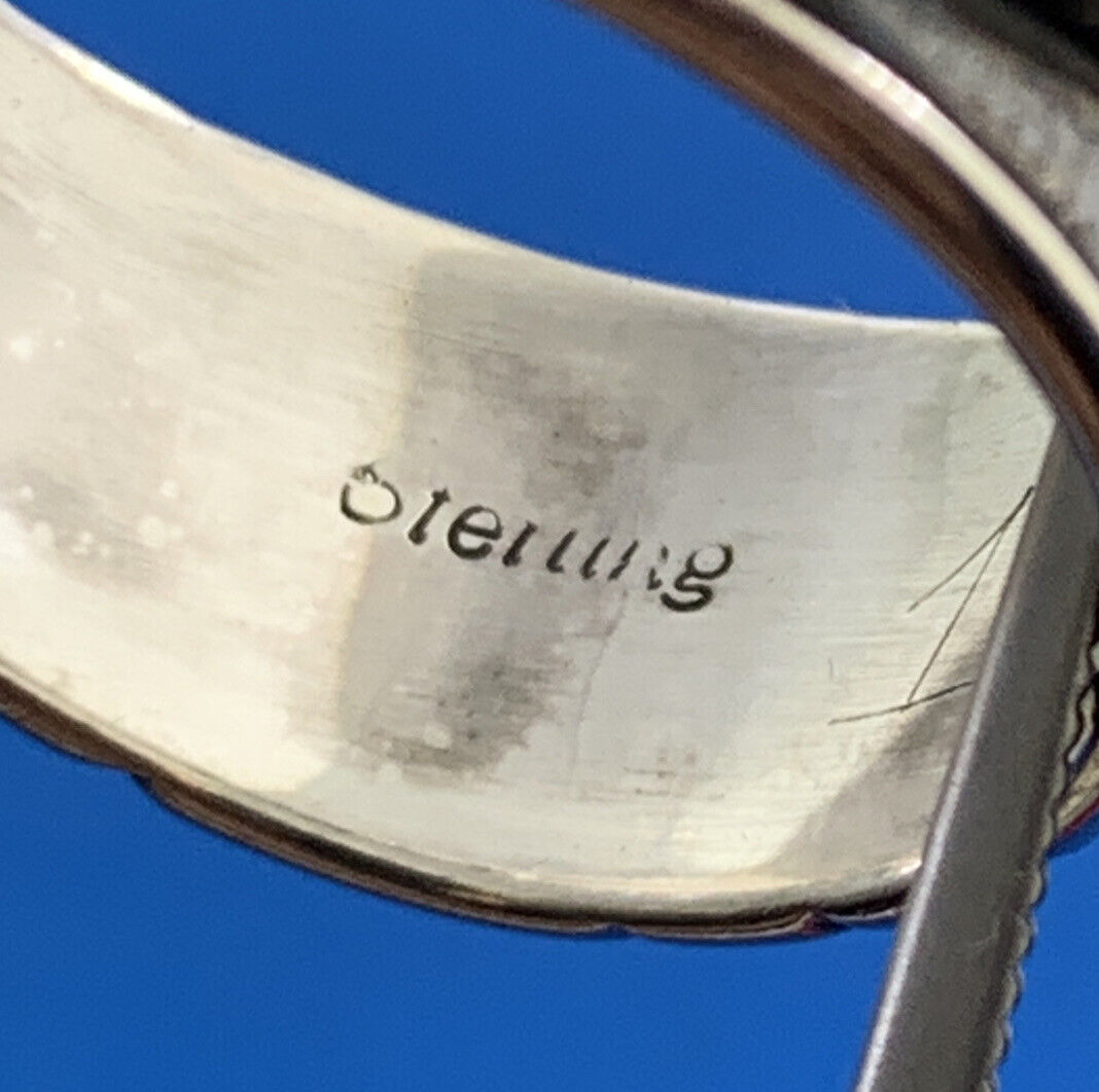 Native American 925 Sterling Silver Turquoise Band Ring