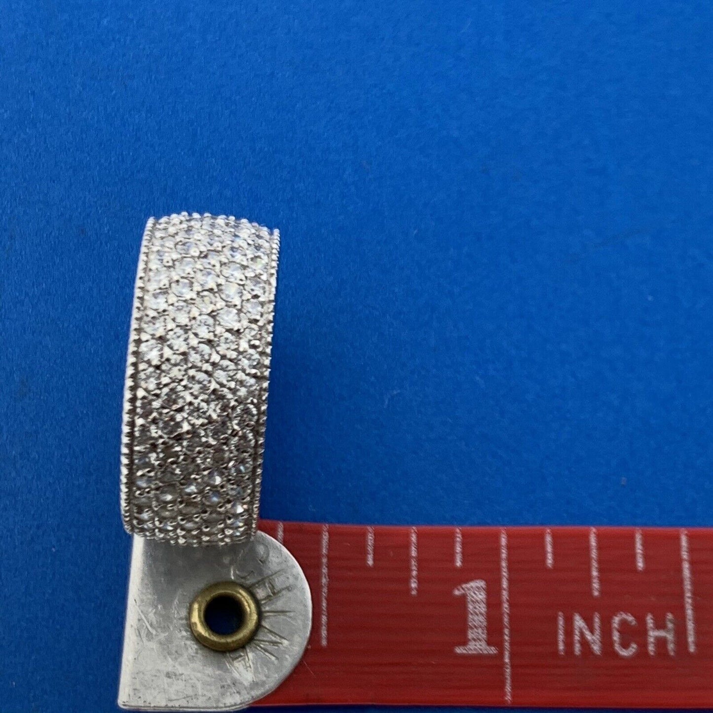 Gorgeous 18k White Gold Round Cut Sparkling CZ Infinity Band Ring Size 6.5