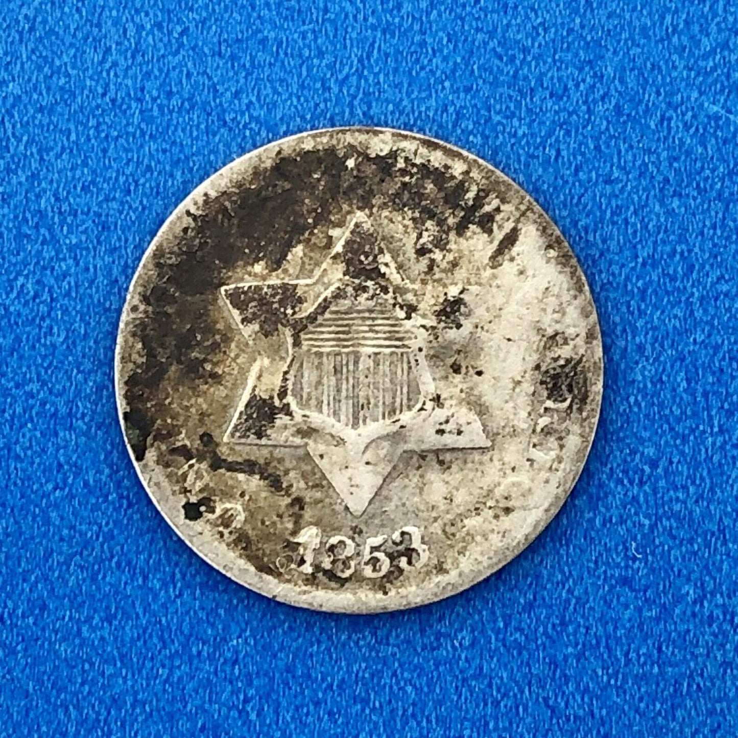 1853 P 3 Cent Silver Three Cent Piece 3c Trime Better Key Philadelphia Mint Coin