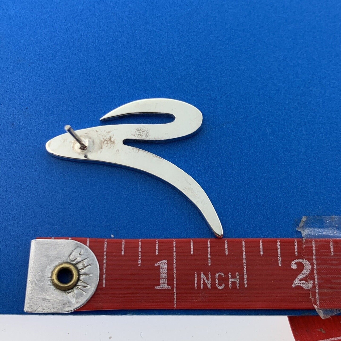 Stunning Sterling Silver 925 Abstract Cursive A Alphabet Initial Stud Earrings