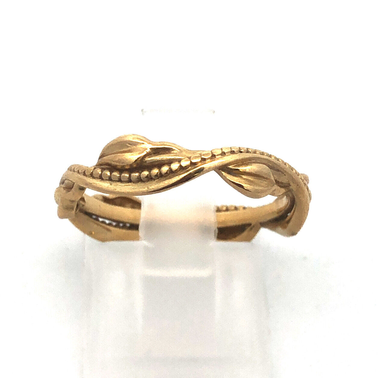 Designer Ayala Israel 14K Yellow Gold Rope And Vine Eternity Wedding Band
