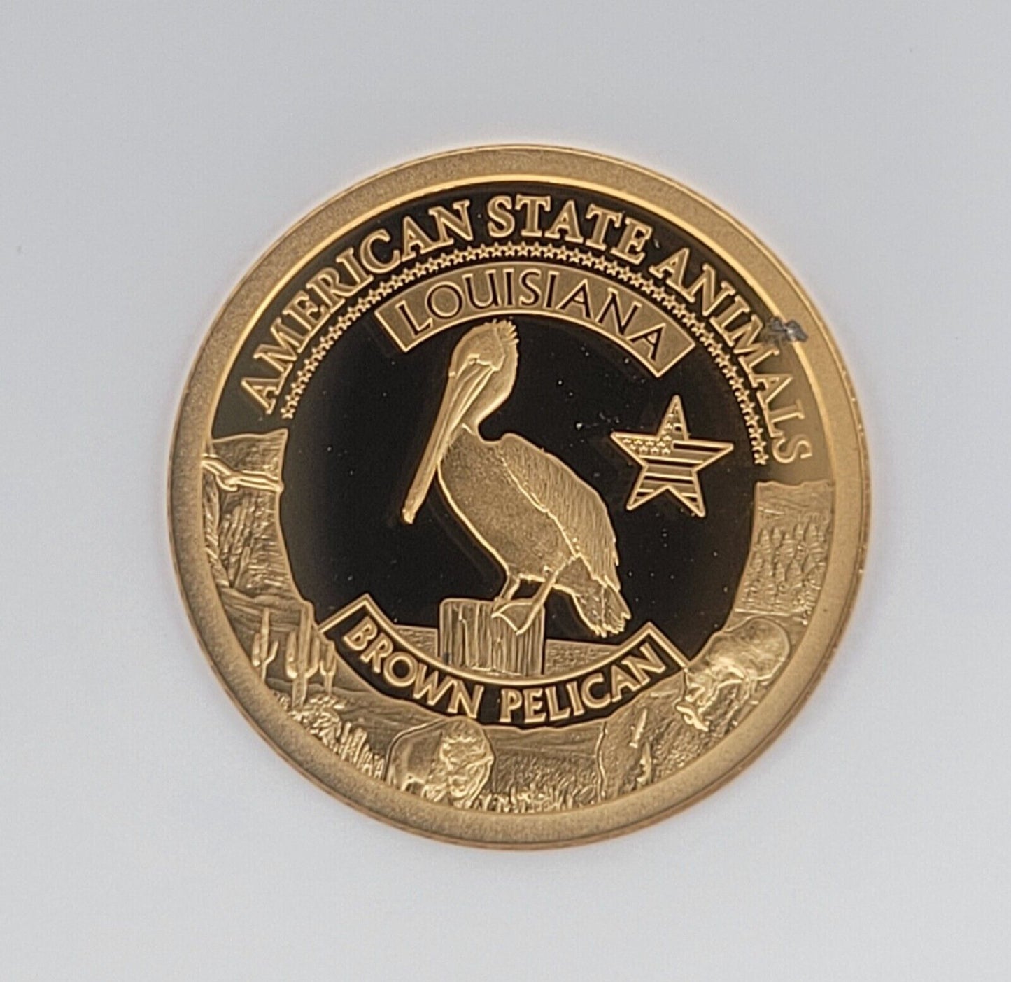 2021 $5 Cook Islands NGC PF70 Proof Cameo .999 Gold 1/2g Louisiana Brown Pelican