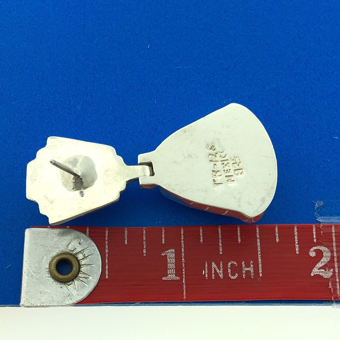 Vintage Taxco TR-126 Sterling 925 Silver Oval Carnelian Cabochon Dangle Earrings