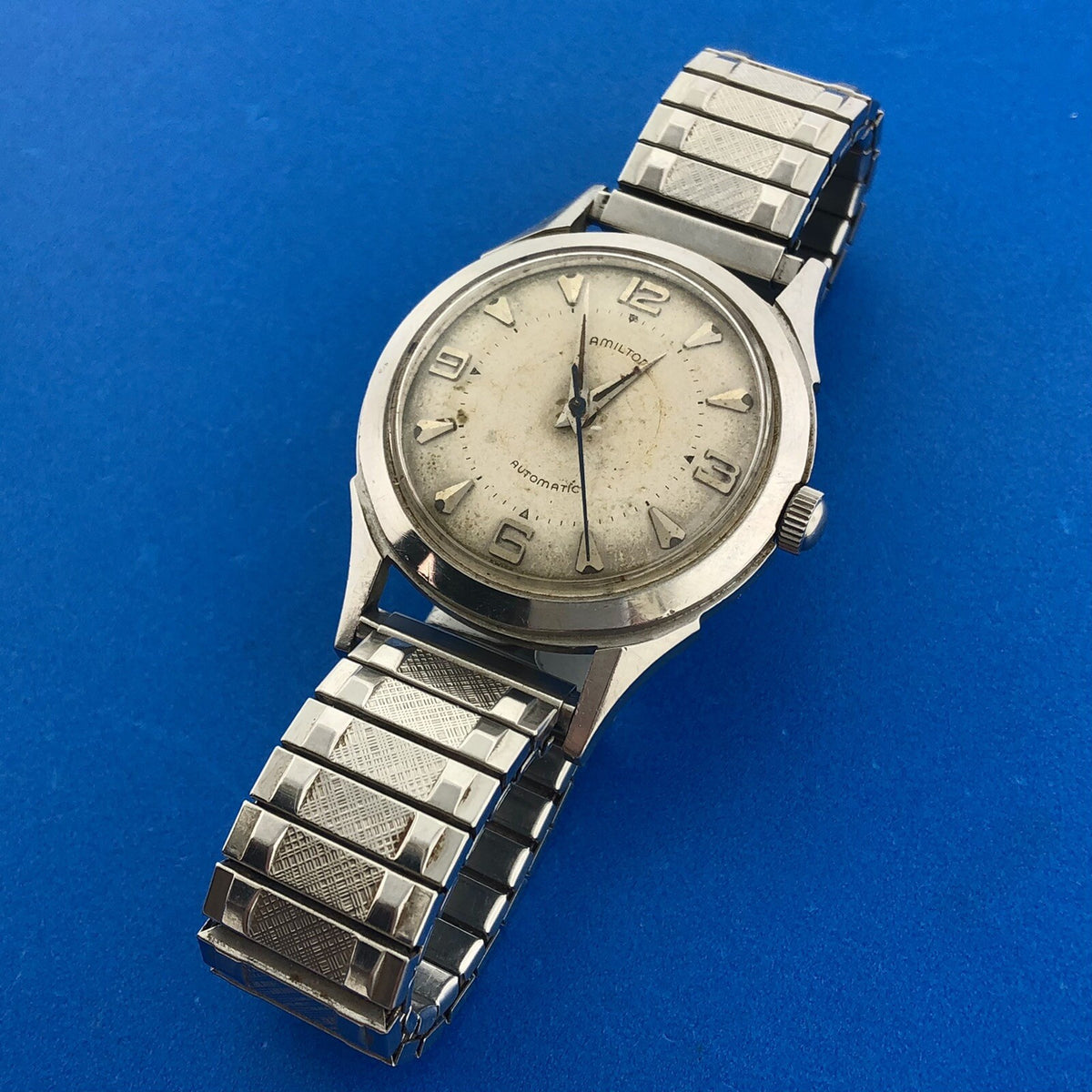 Mid Century Hamilton Automatic Mens Stainless Steel 17j Grade 661 Wrist Watch