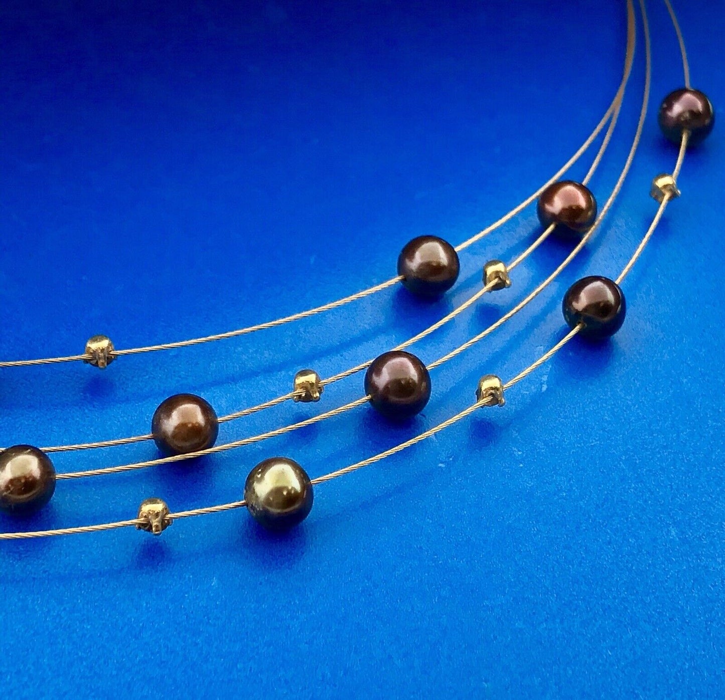 Adi Paz ZRW Israel 14K Yellow Gold Smoky Quartz Chocolate Pearl Cable Necklace