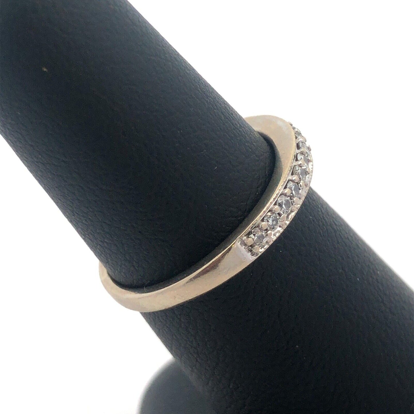 Designer NAJ 14K White Gold Diamond Wedding Anniversary Size 6.5 Band Ring