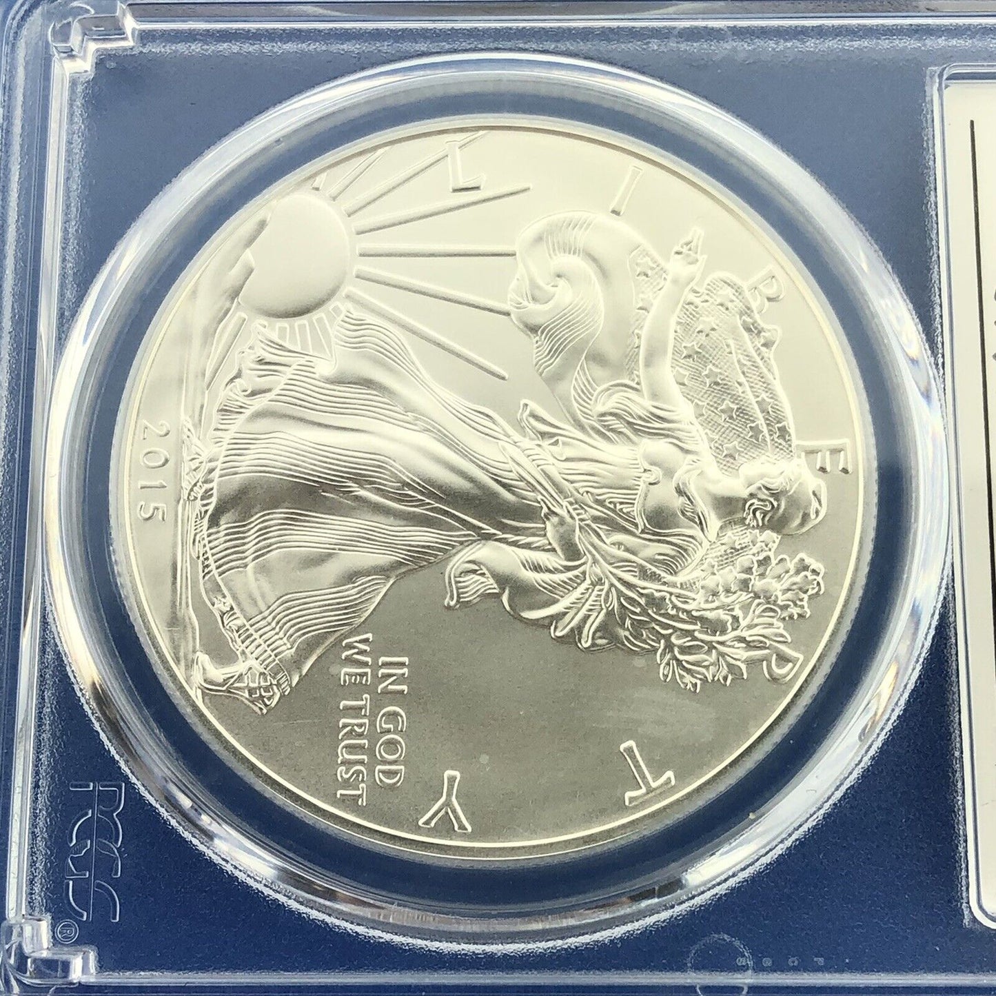 2015 W Burnished 1 Oz American Silver Eagle John Mercanti Label PCGS SP70