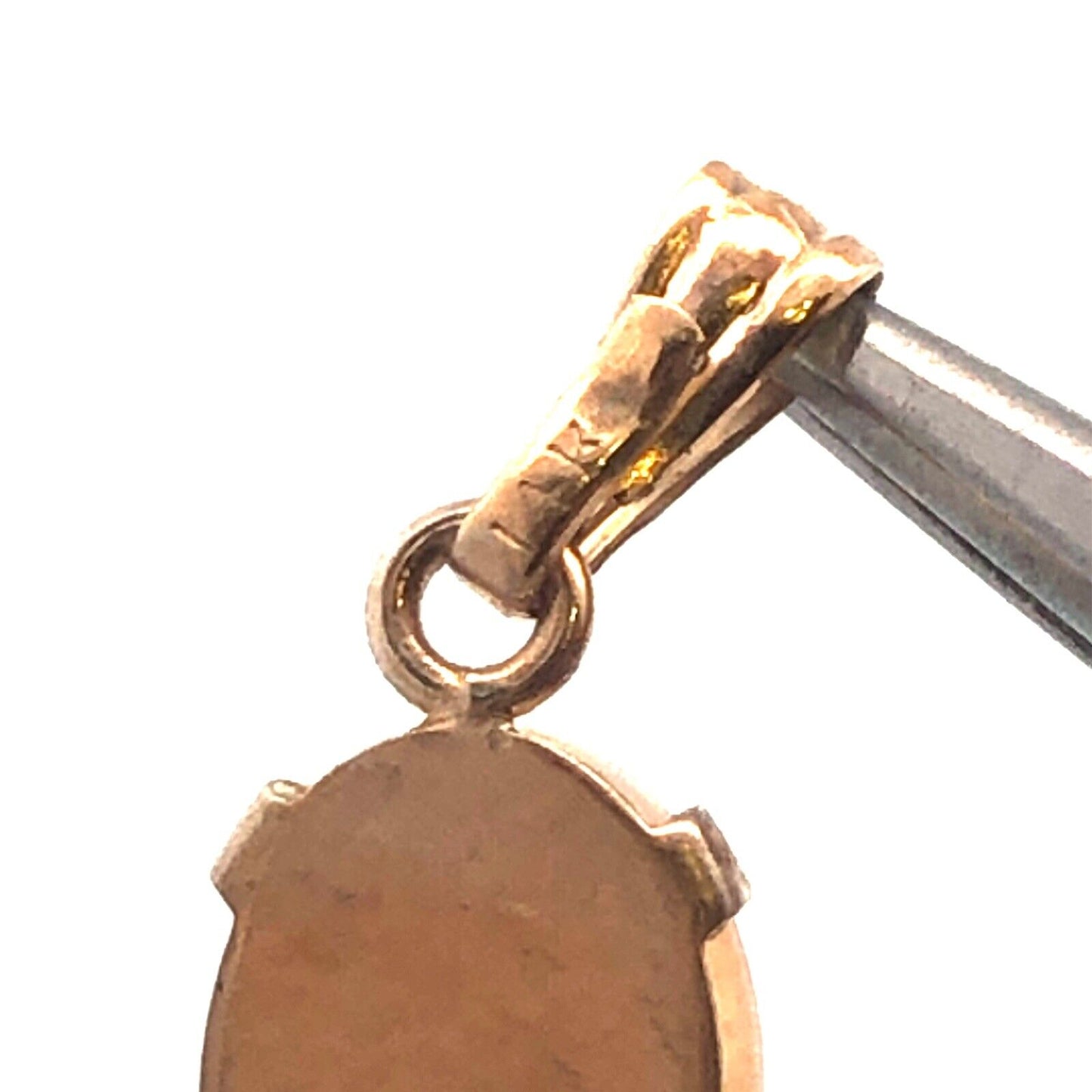 Vintage 14K Yellow Gold Oval Opal October Birthday Sweetheart Pendant