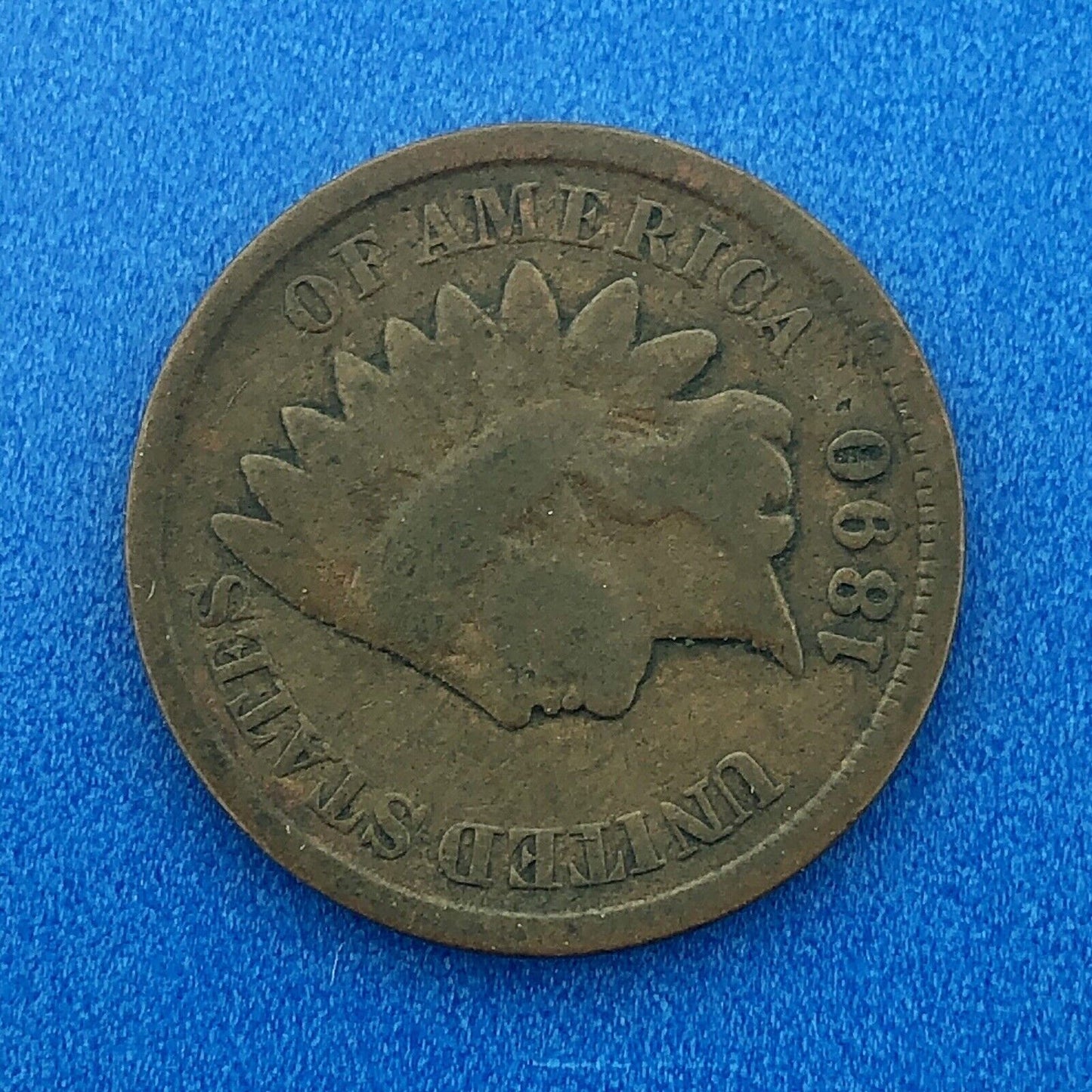 1890 Indian Head One Cent Penny Type 3 Bronze Better Key Philadelphia Coin