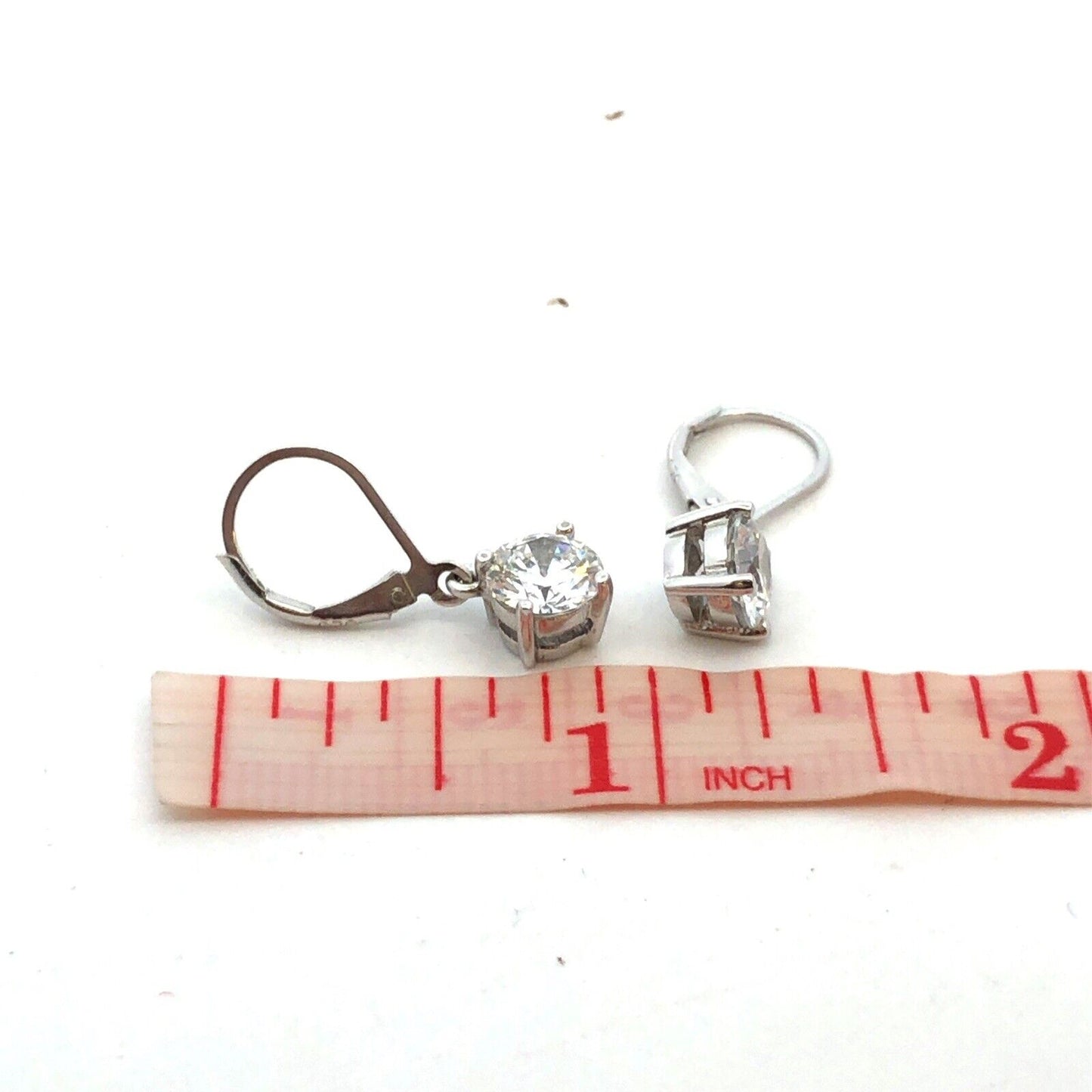 Designer JCM 25 Sterling Silver Round Diamonique Cubic Zirconia Dangle Earrings