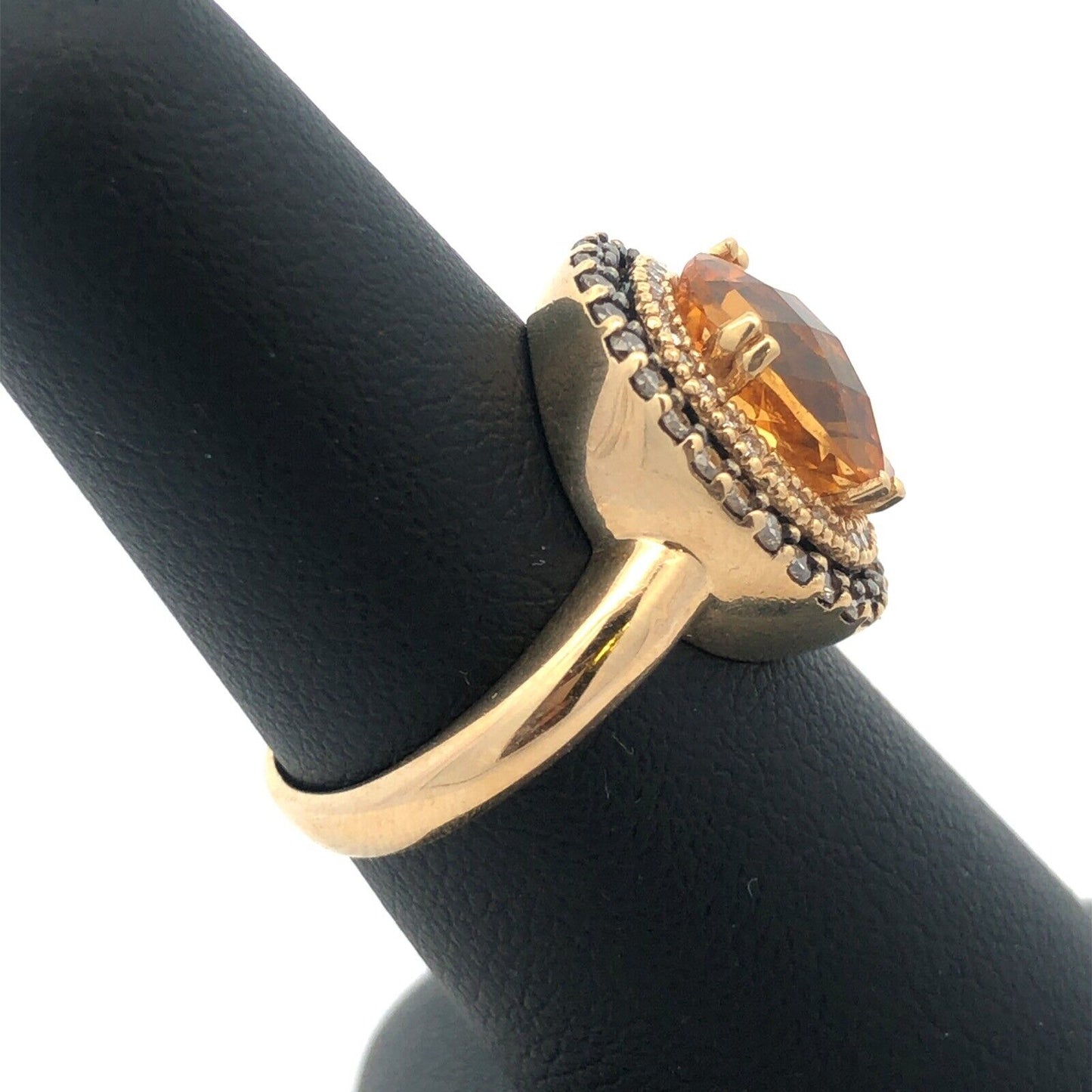 LeVian 14K Yellow Gold Oval Citrine Champagne Diamond Halo Cocktail Ring
