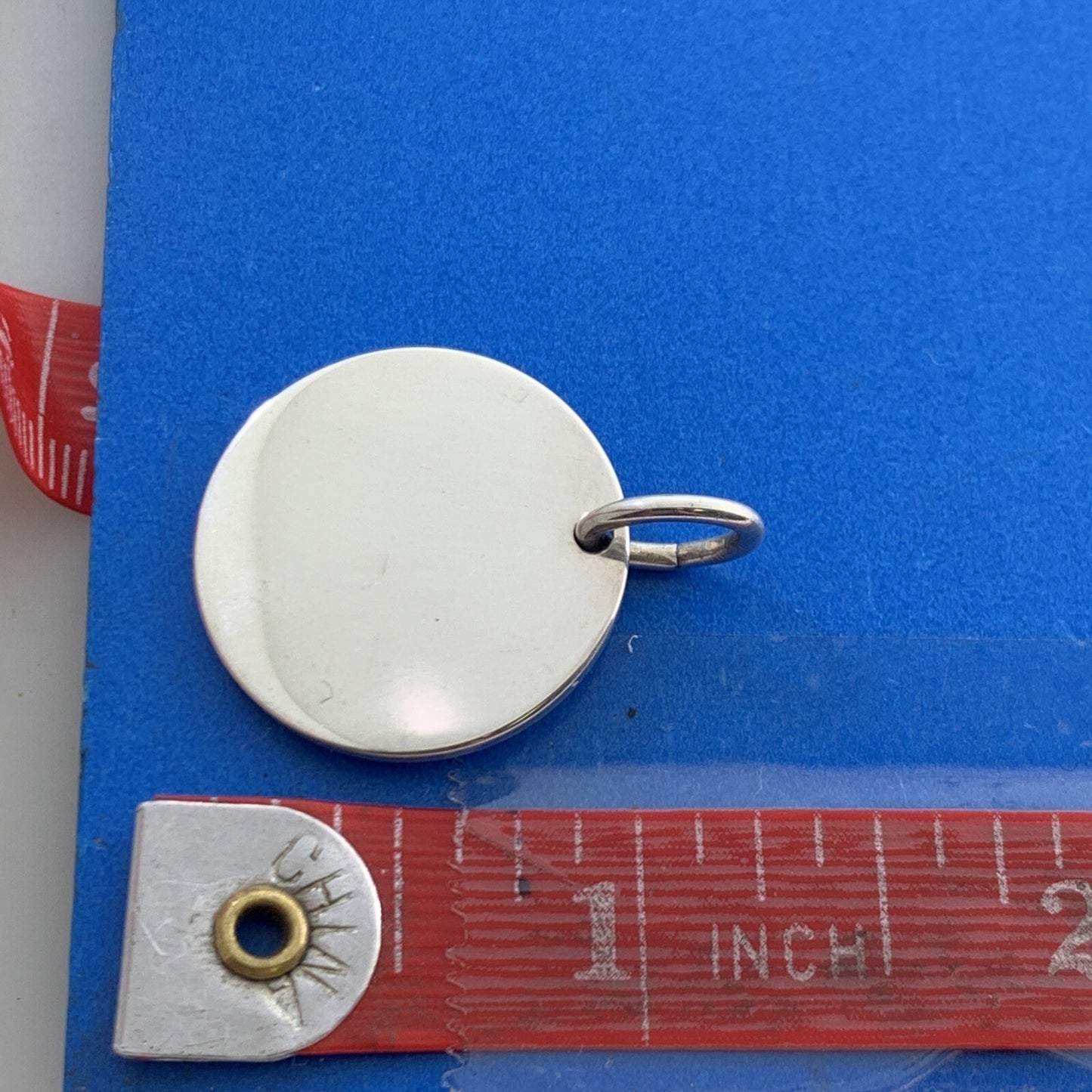 Tiffany & Co. 925 Sterling Silver Flat Round Engravable Pendant