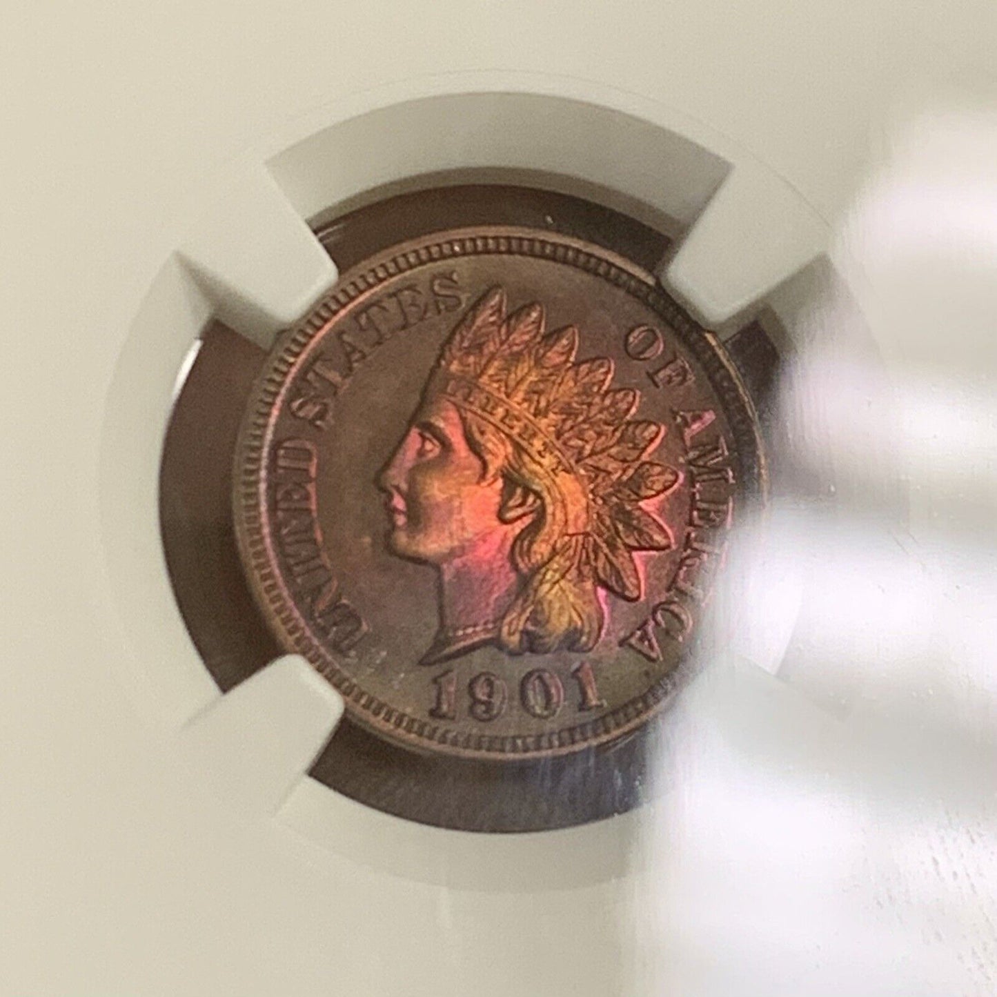 1901 P Proof Bronze Indian Head Cent Altered Color NGC Proof Details Coin