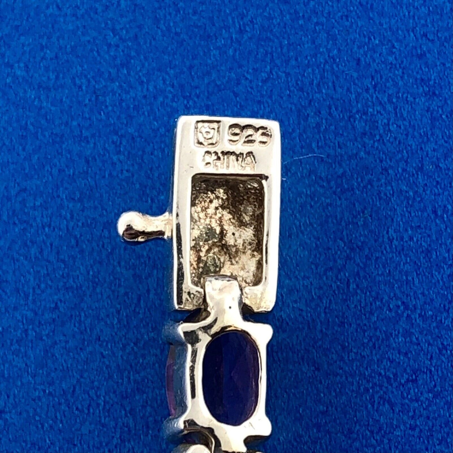 Sterling Silver 925 Oval Amethyst S Link February Anniversary Tennis Bracelet