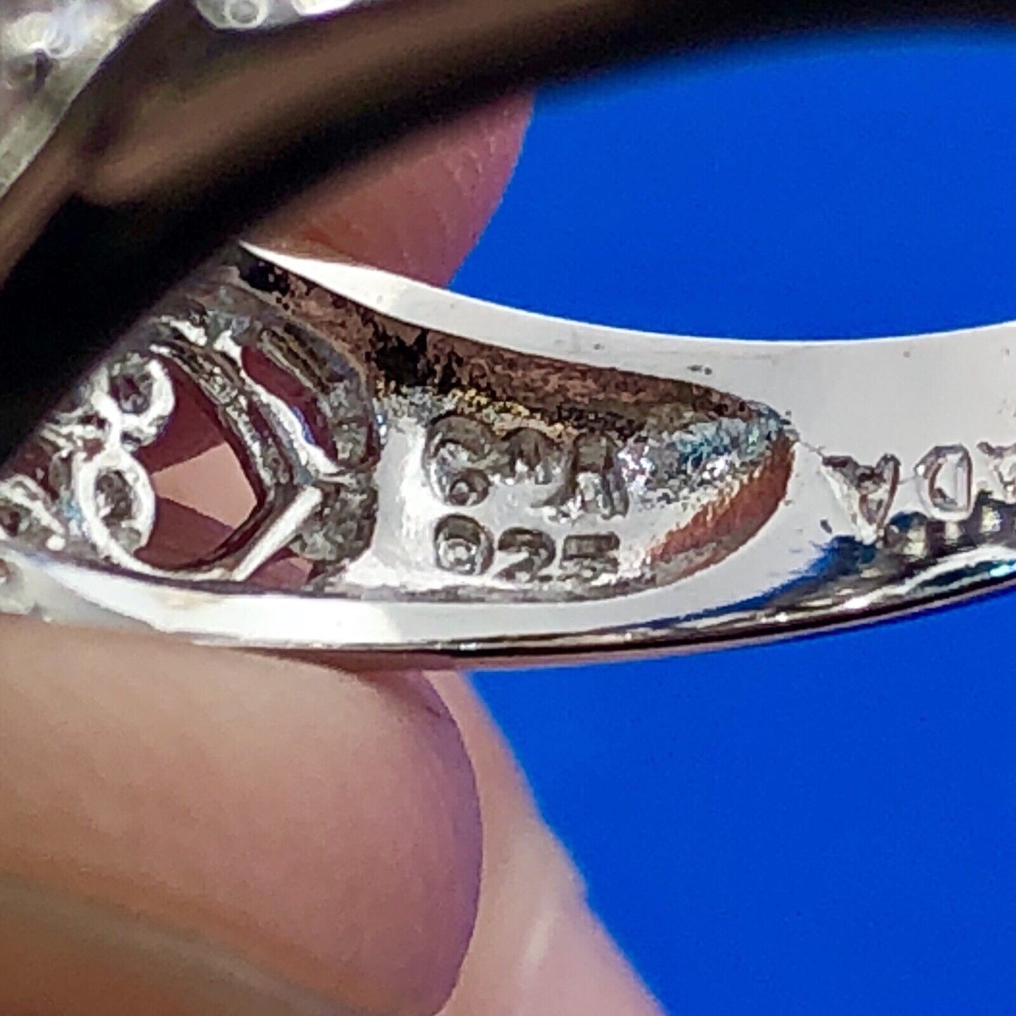 Designer CaA 925 Sterling Silver London Blue Topaz Diamond Engagement Ring