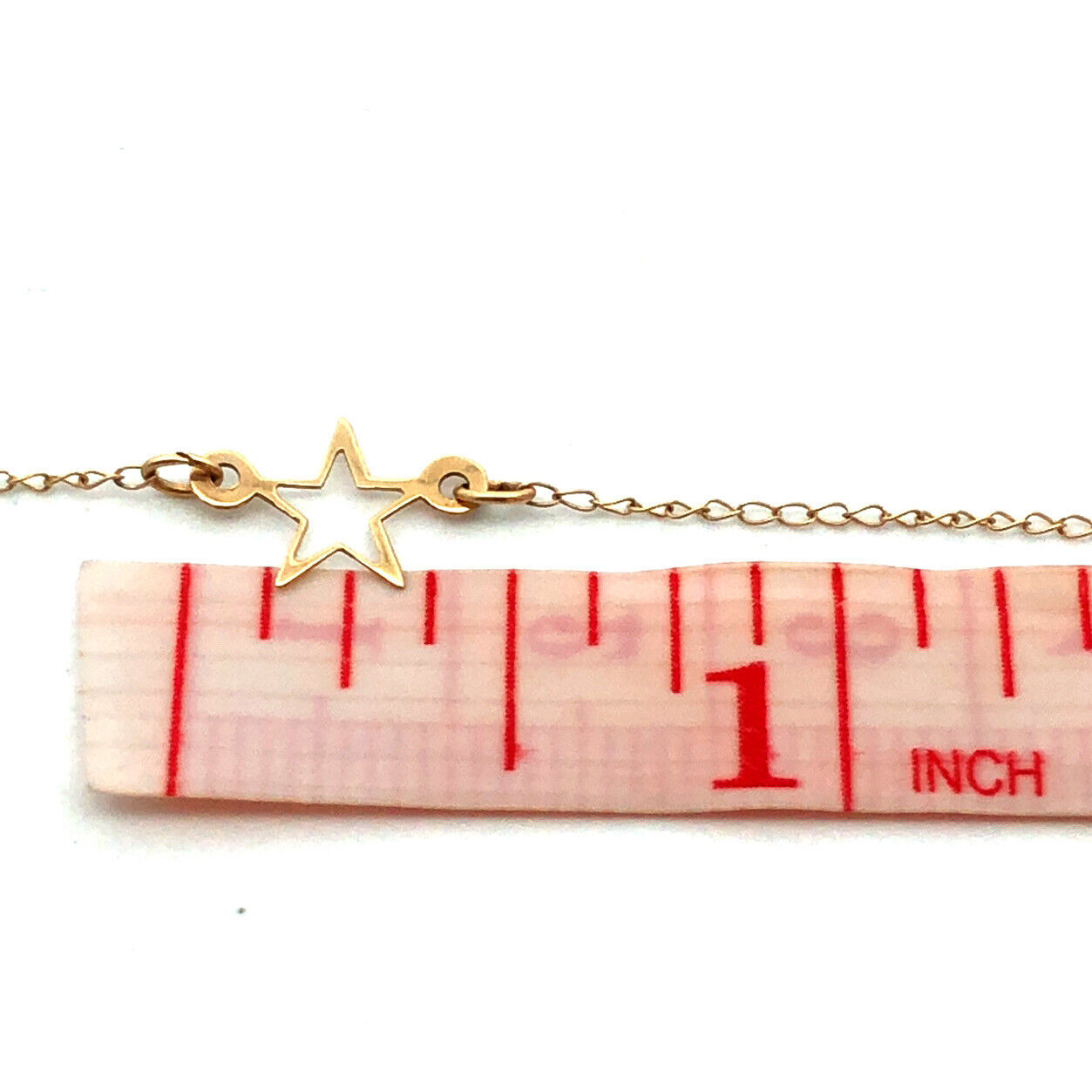14K Yellow Gold Cutout Star Station Chain Necklace