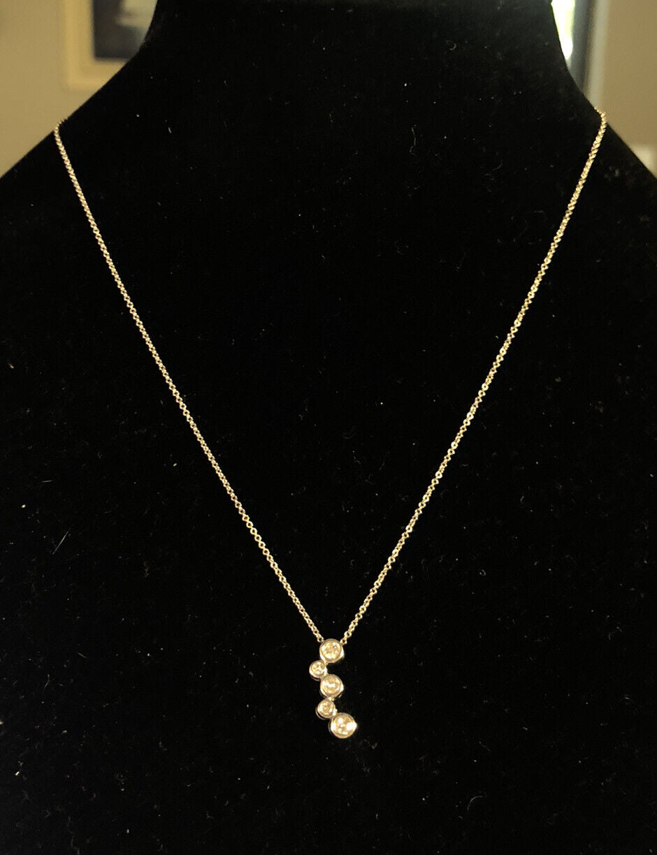Designer 14K White Gold Diamond Bridal Infinity Anniversary Pendant Necklace
