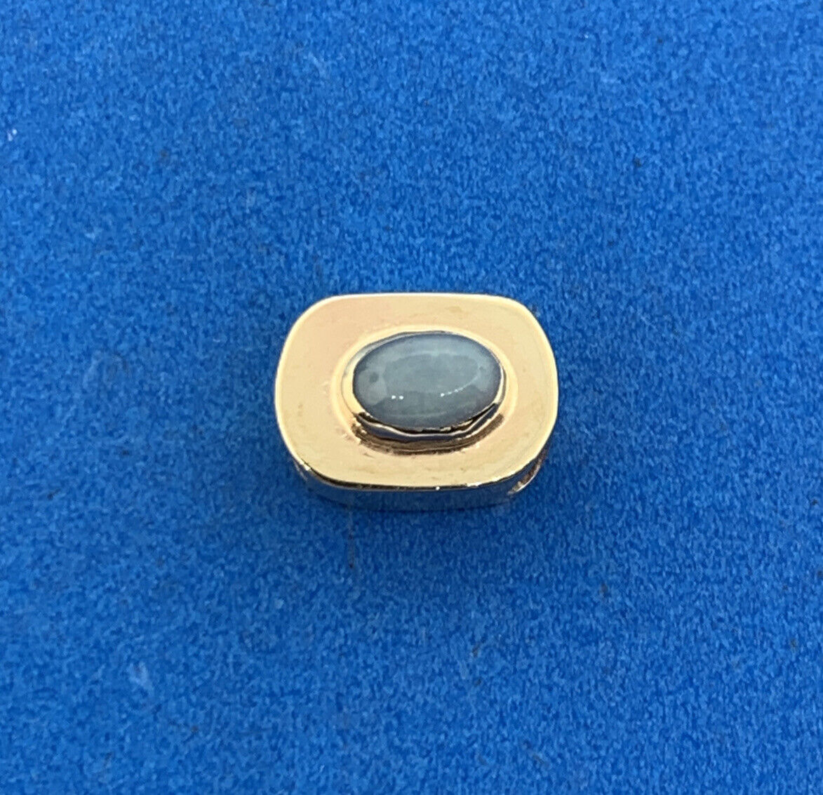 Vintage 10K Yellow Gold Oval Opal Cabochon Slide Bracelet Charm