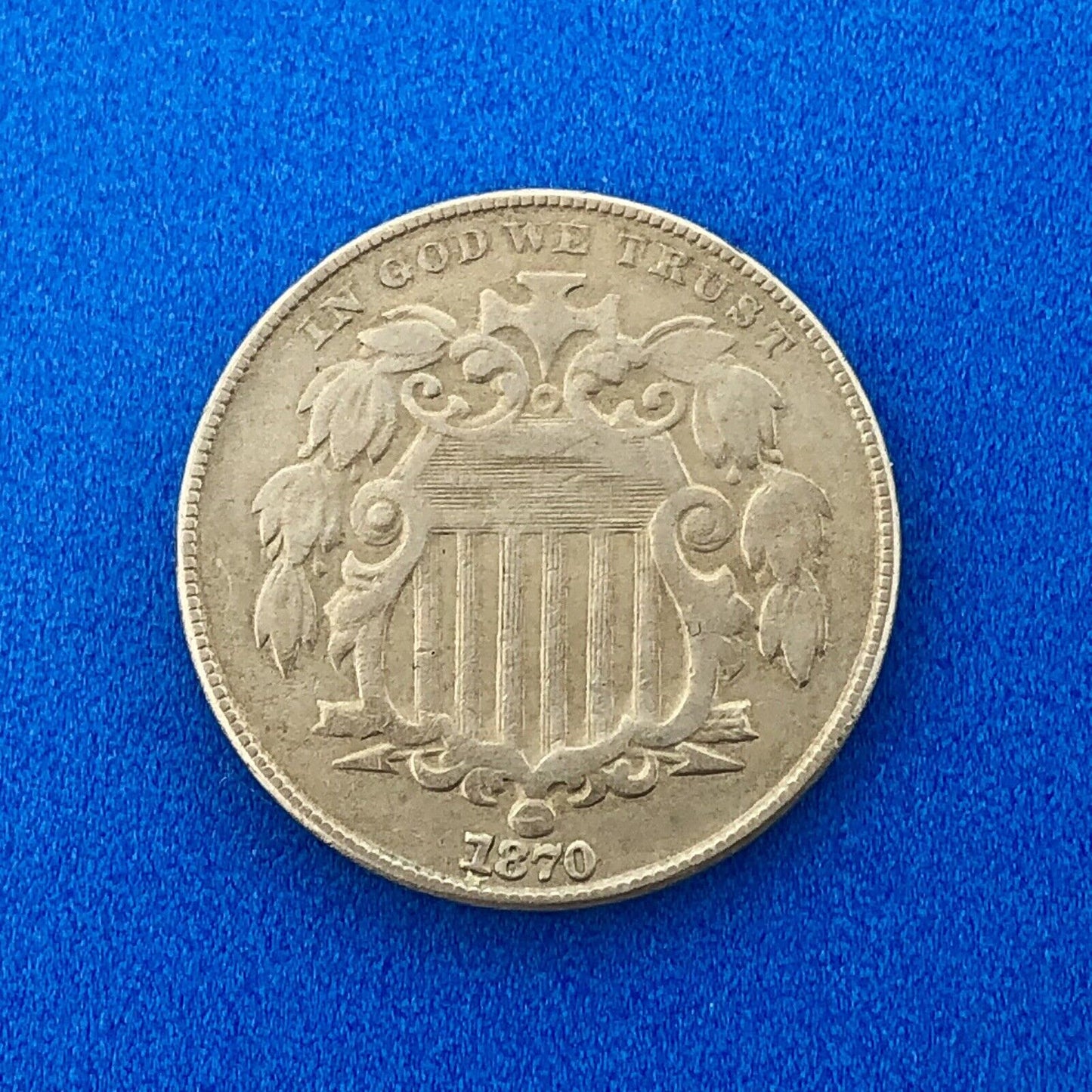 1870 P Shield Nickel Better Key Rare Philadelphia Mint Date Coin