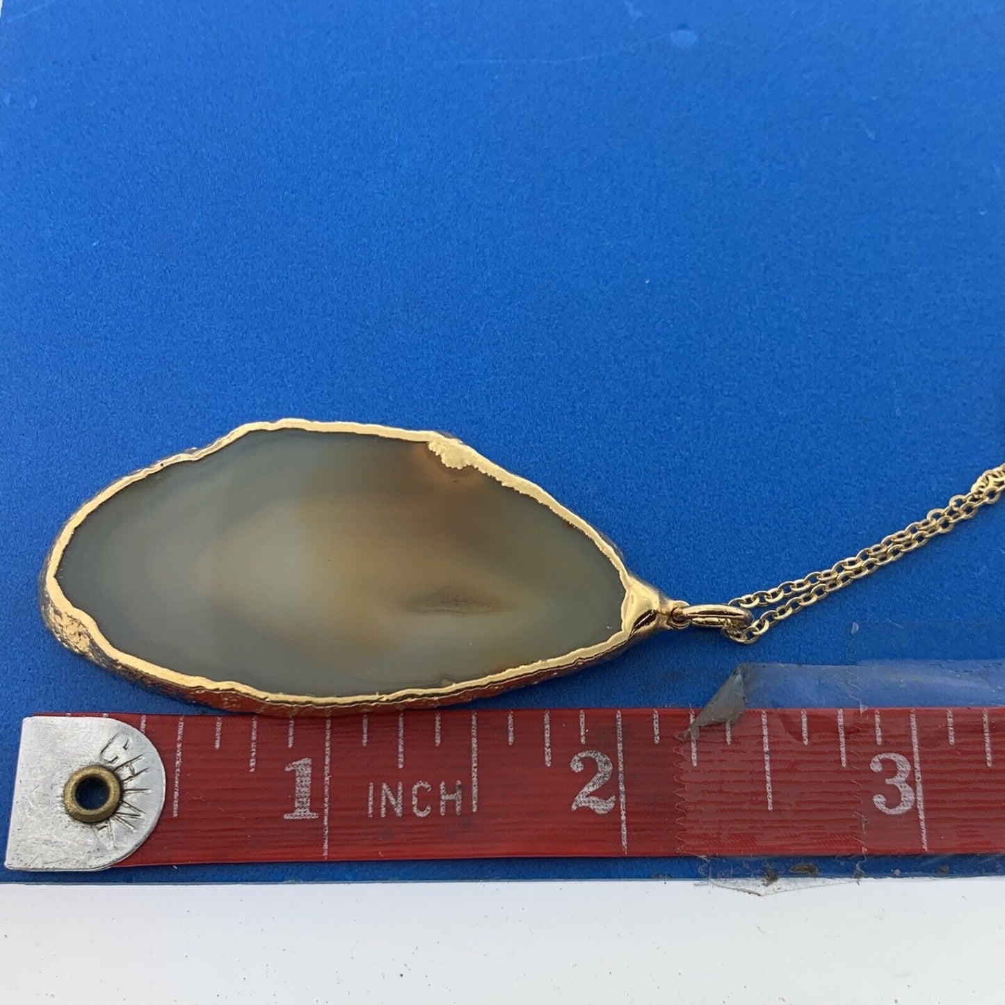 Designer Charlene K Sterling Silver 14K Vermeil Golden Agate Pendant Necklace