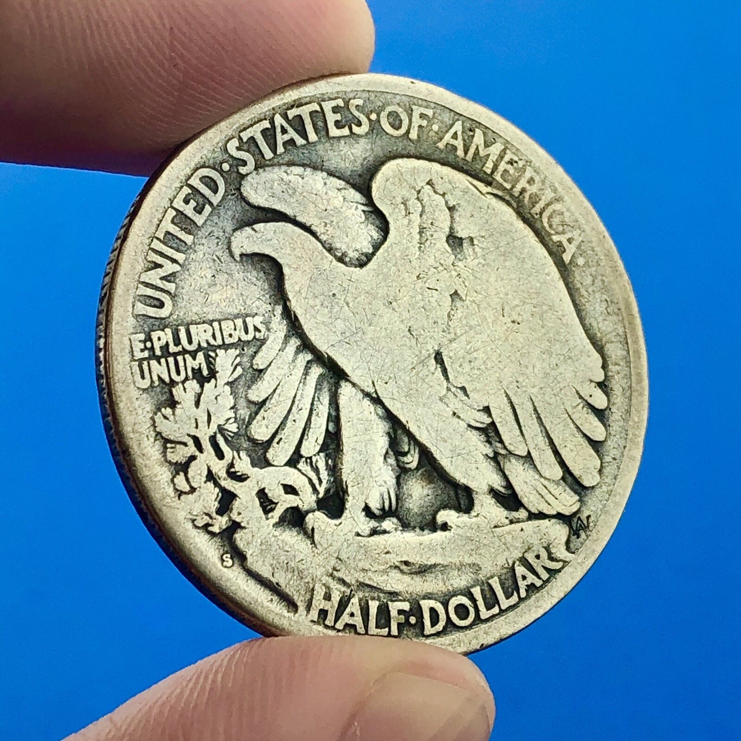 1917 S Reverse Silver Walking Liberty Half Dollar 50c Better Key San Fran Coin