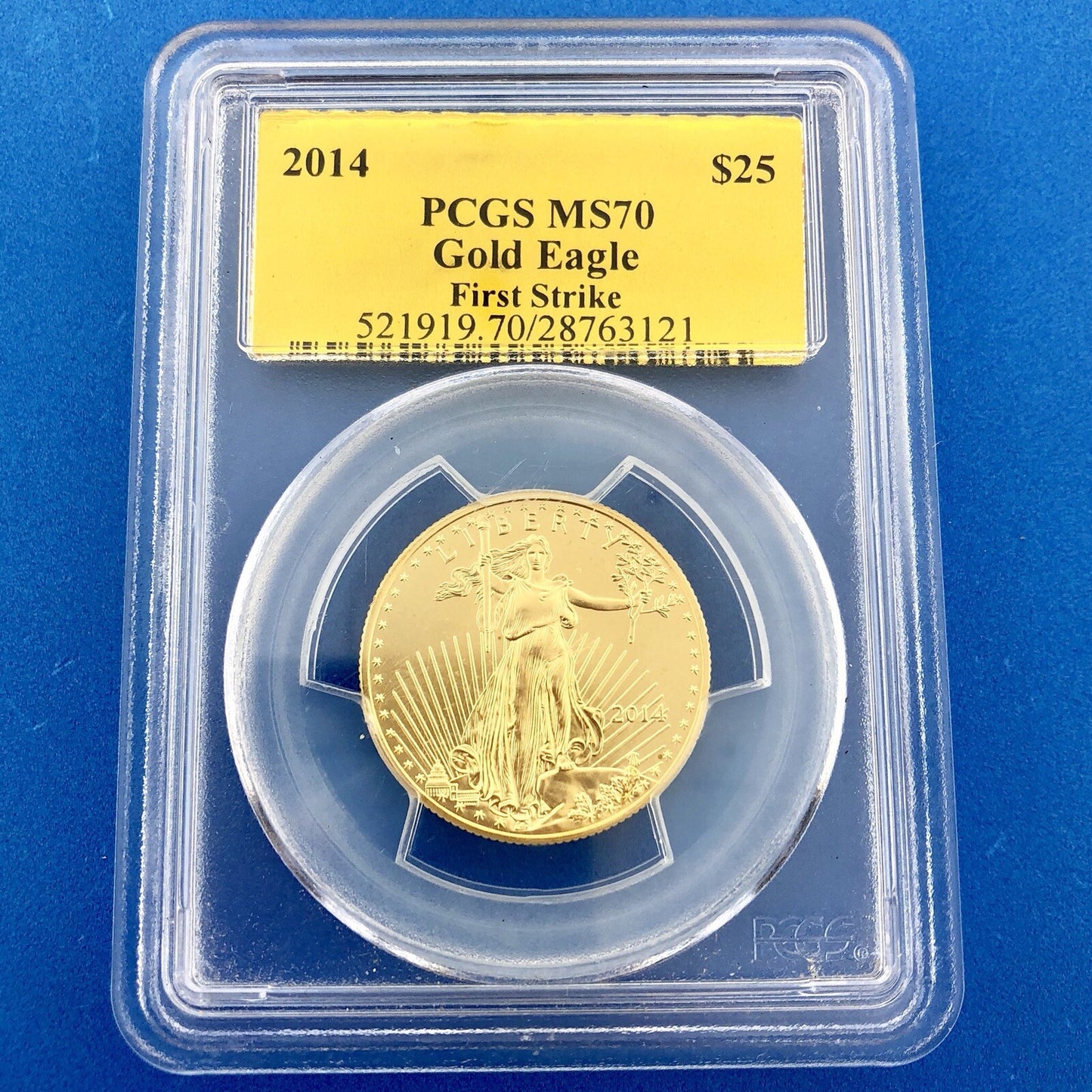 2014 $25 Gold 1/2 OZ PCGS MS70 First Strike Gold American Eagle Rare Label