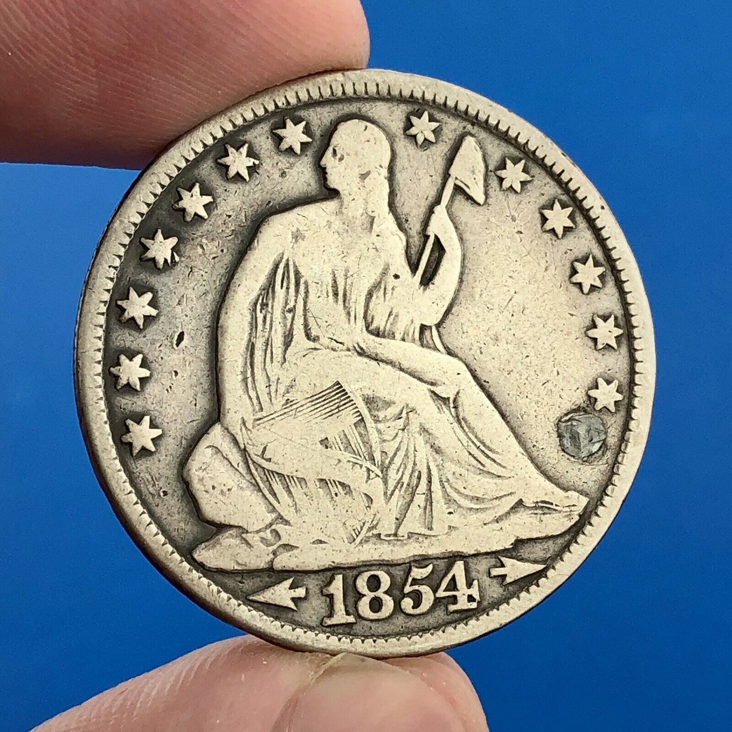 1854 O Seated Silver Half Dollar Type 3 Two Year Type Key New Orleans Mint Coin