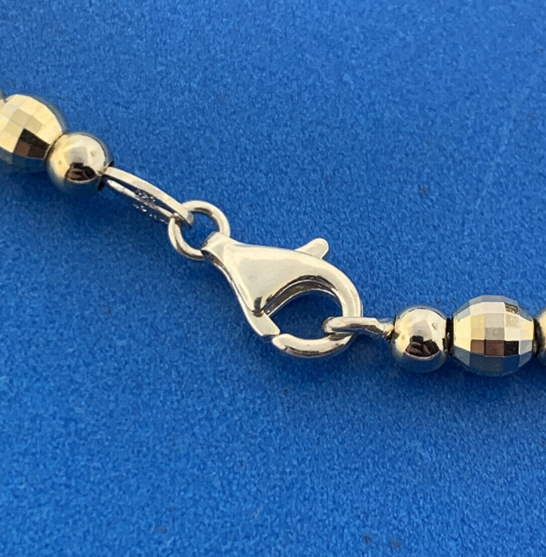 Designer Milor Italy Sterling Silver Vermeil 2 Tone Disco Ball & Bar Bracelet