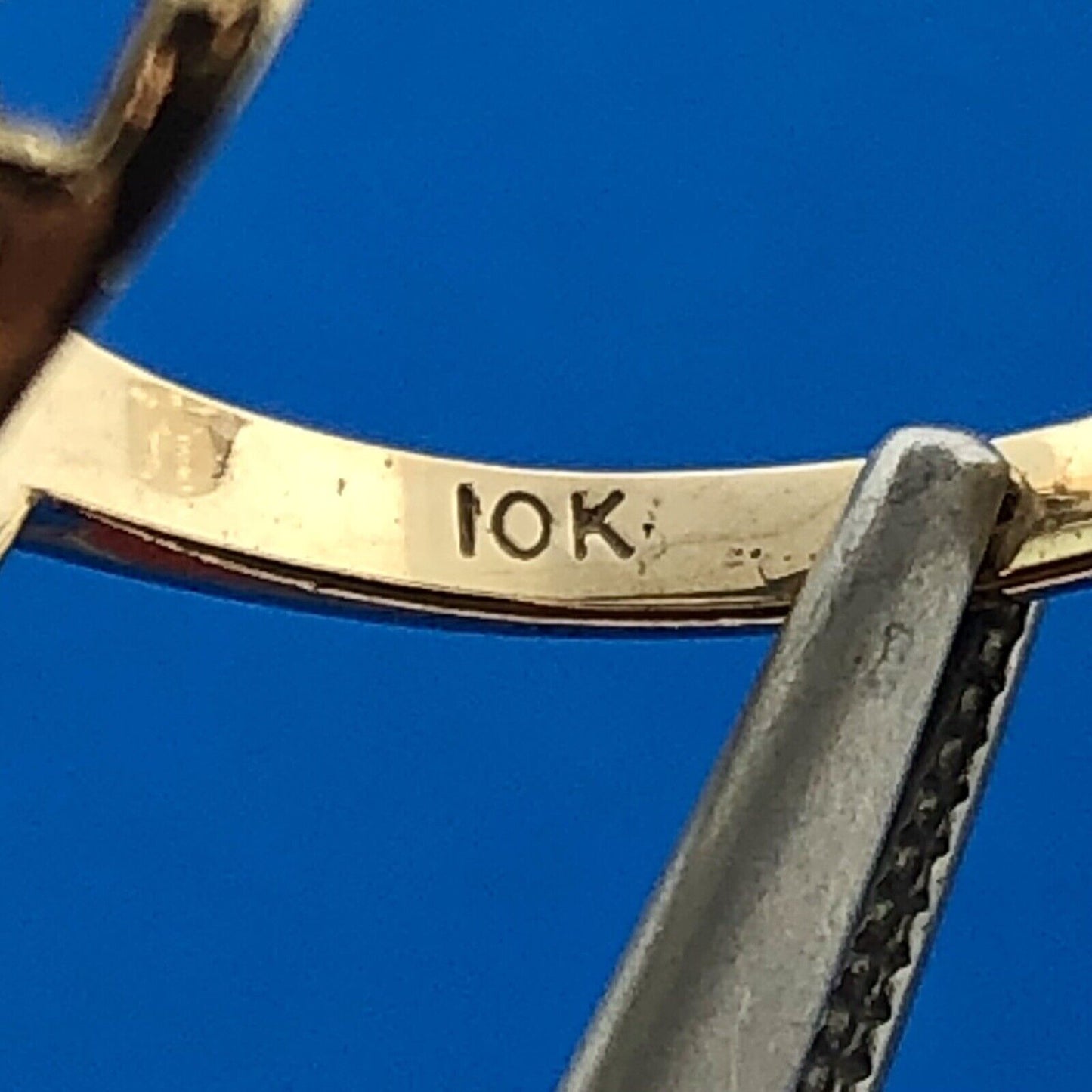 Gorgeous 10k Yellow Gold Gray 11 mm Mabe Pearl Circle Statement Ring Size 5