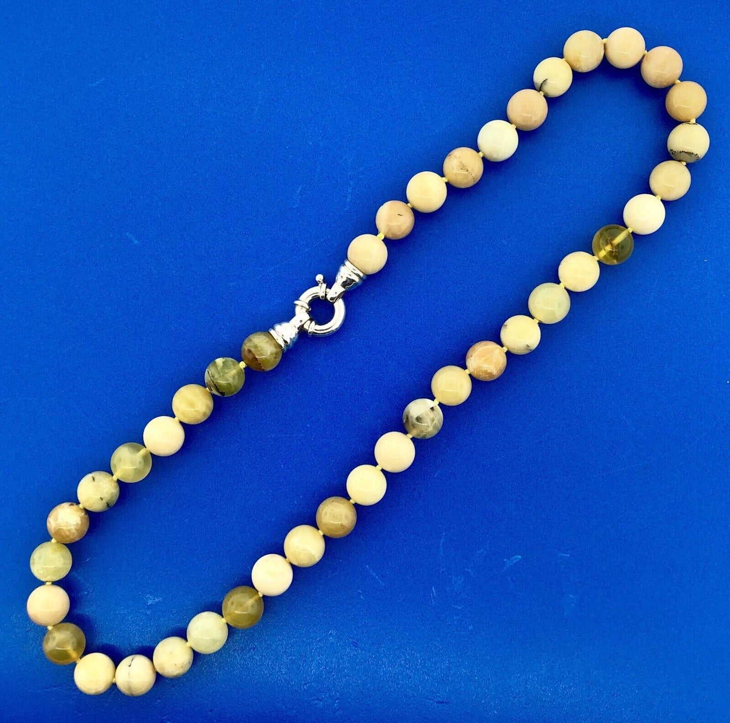 Whitney Kelly WK 925 Sterling Silver Moss Agate Jasper Ball Bead Necklace