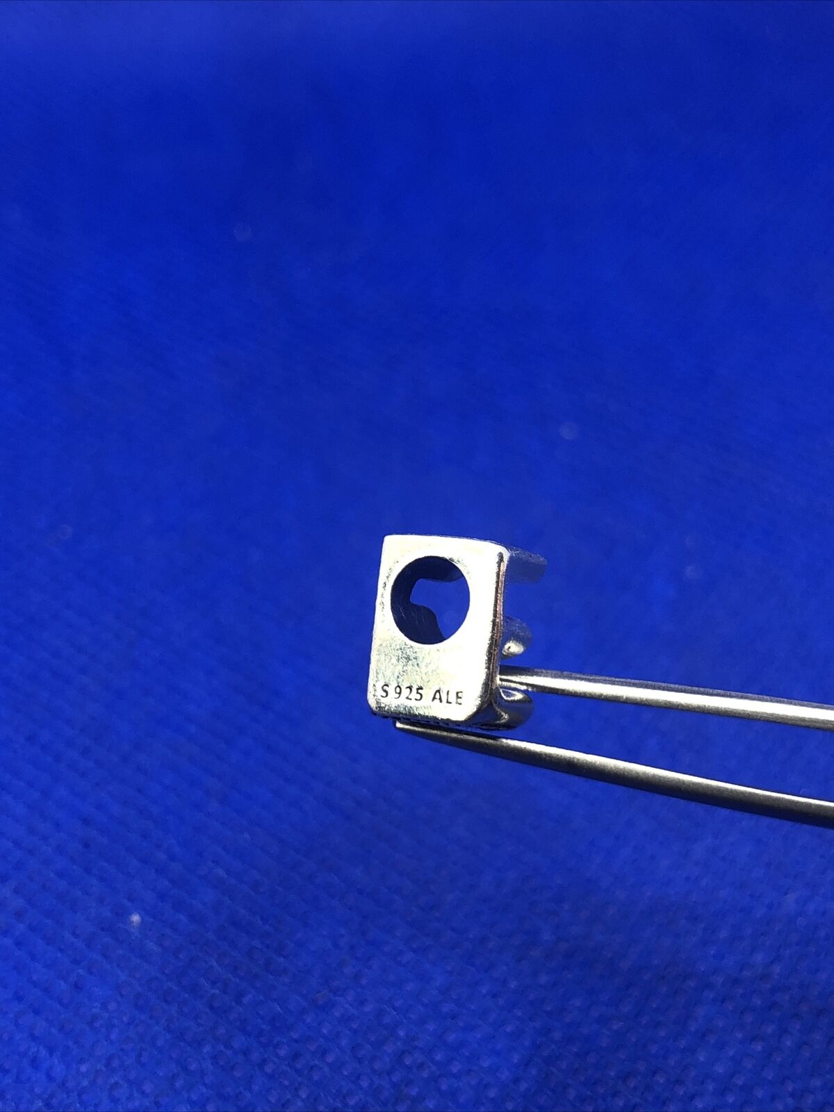 Pandora ALE 925 Sterling Silver Letter E Alphabet Bracelet Slide Charm 797459