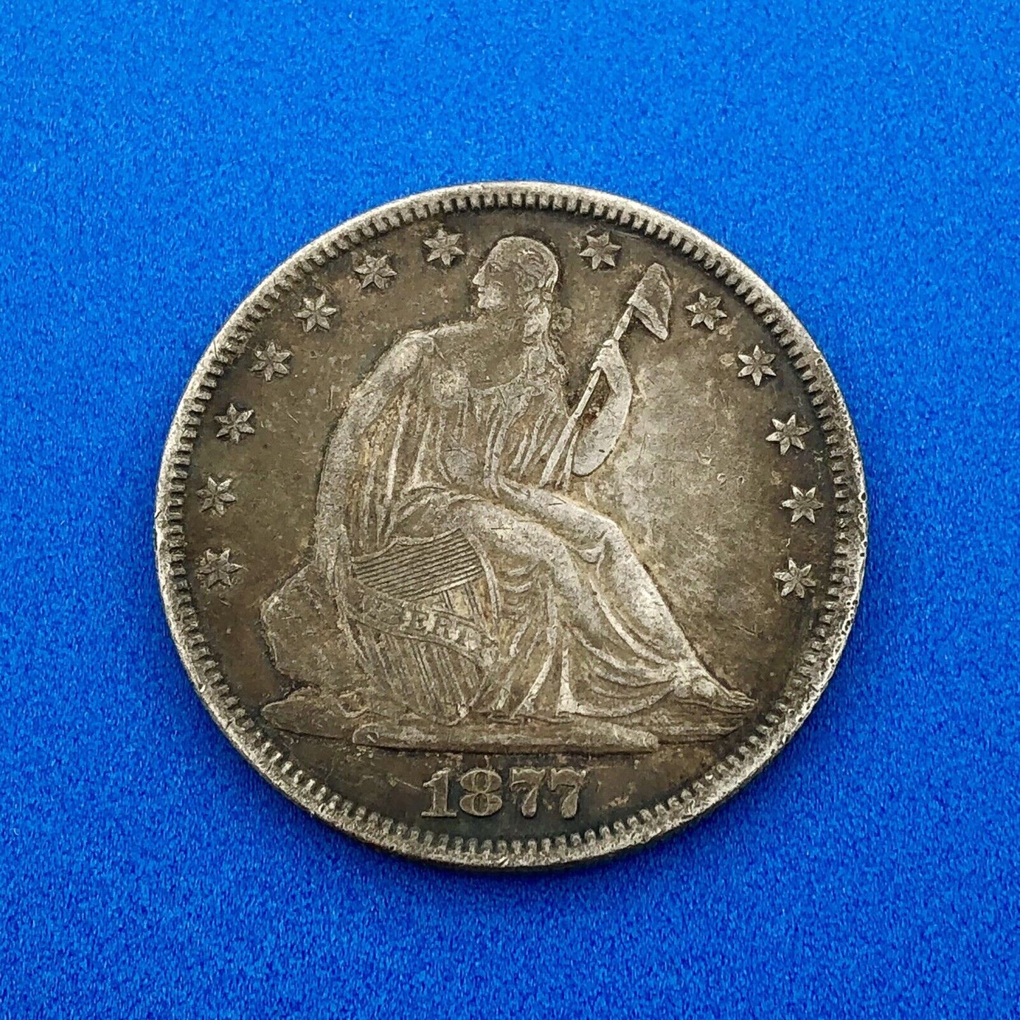 1877 P Silver Seated Half Dollar 50c Better Type 4 Key Rare Philadelphia Coin