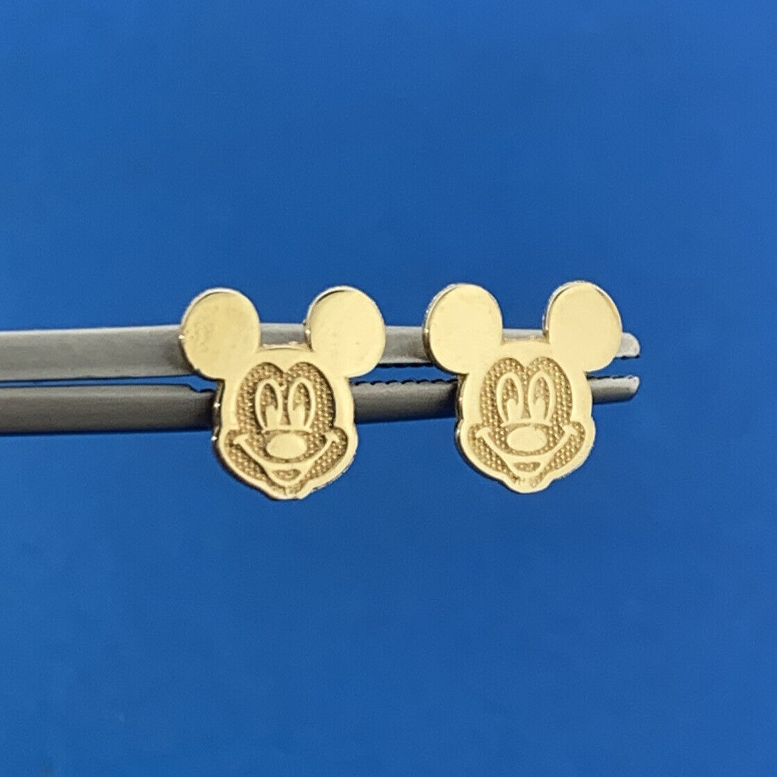 Disney Jacmel Mauritius JCM 10K Yellow Gold Mickey Mouse Stud Earrings